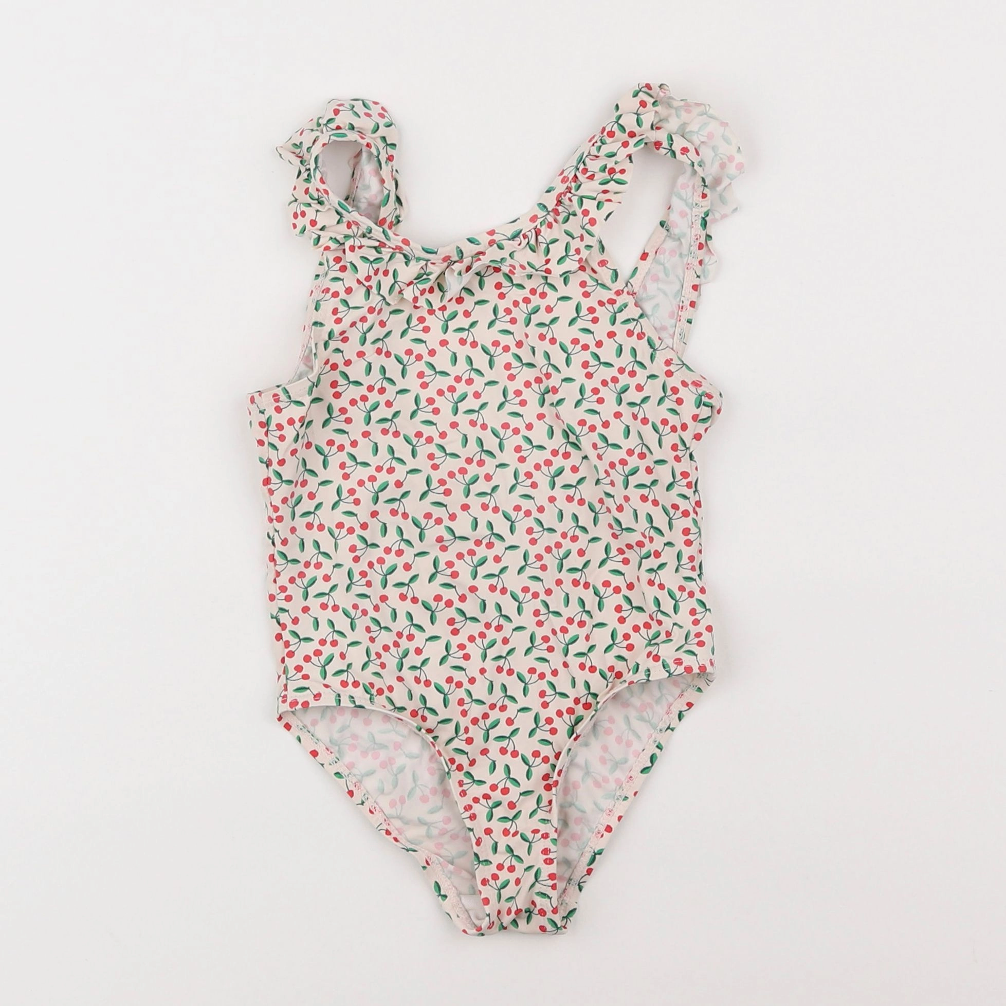 Monoprix - maillot de bain vert, rouge - 3 ans