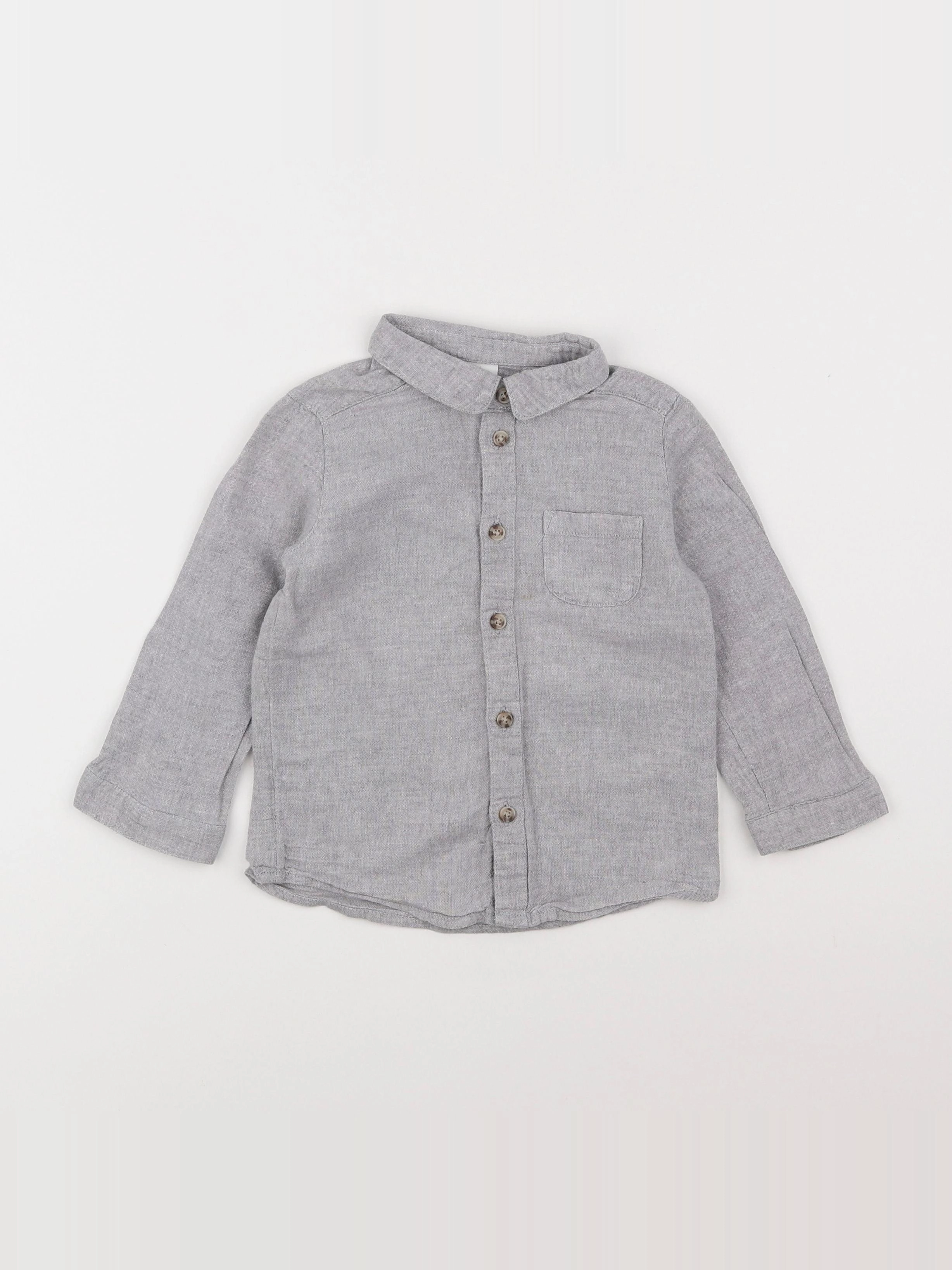 H&M - chemise gris - 12/18 mois