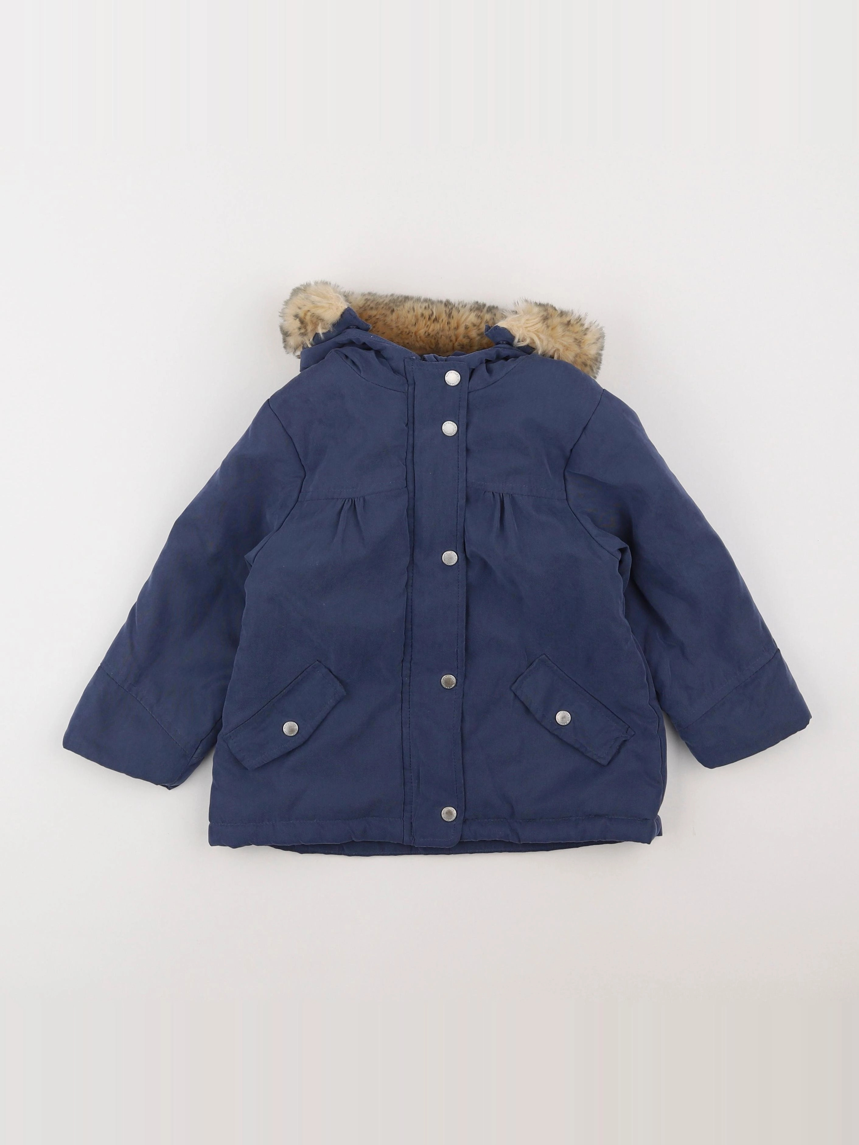 Vertbaudet - parka doublure amovible bleu - 3 ans