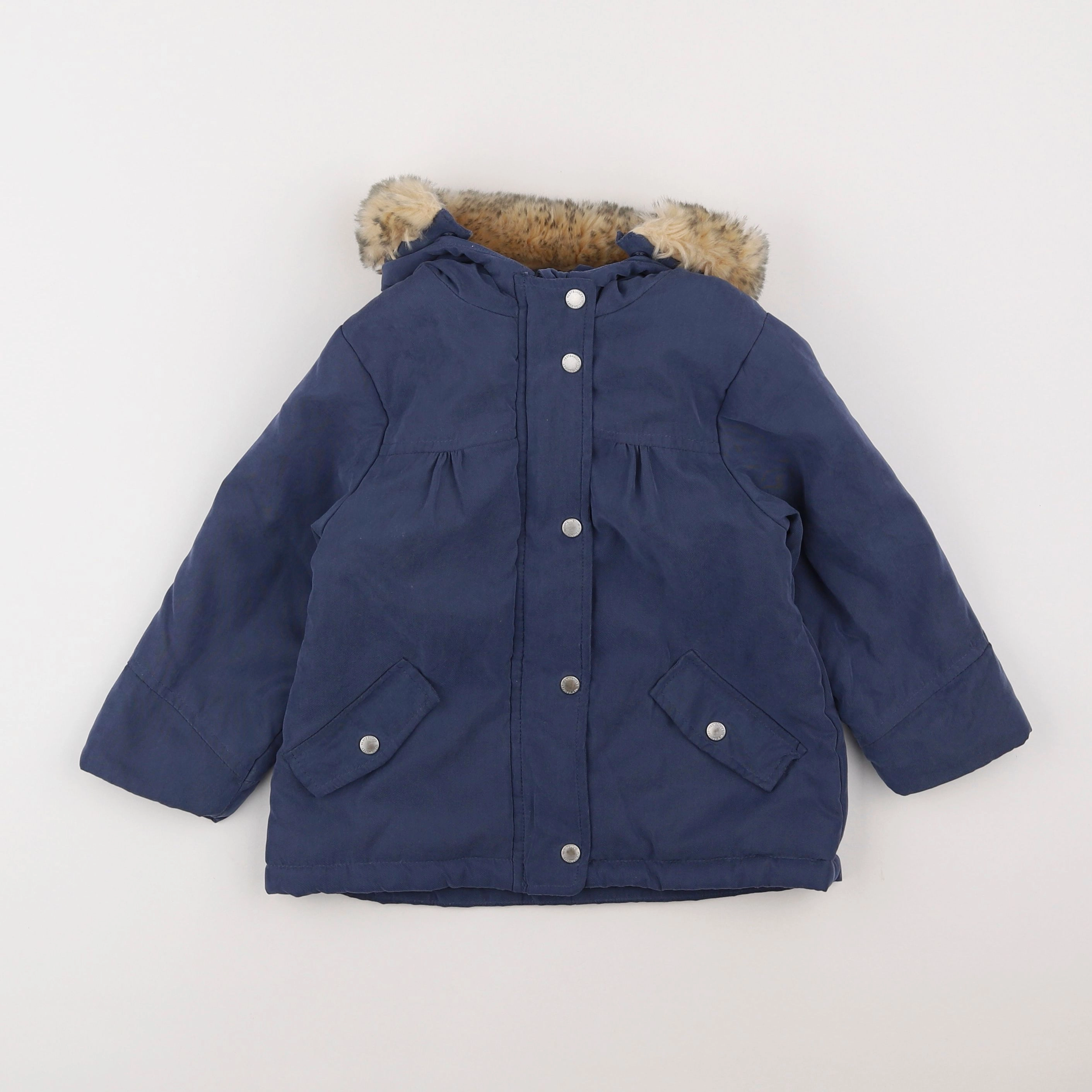 Vertbaudet - parka doublure amovible bleu - 3 ans