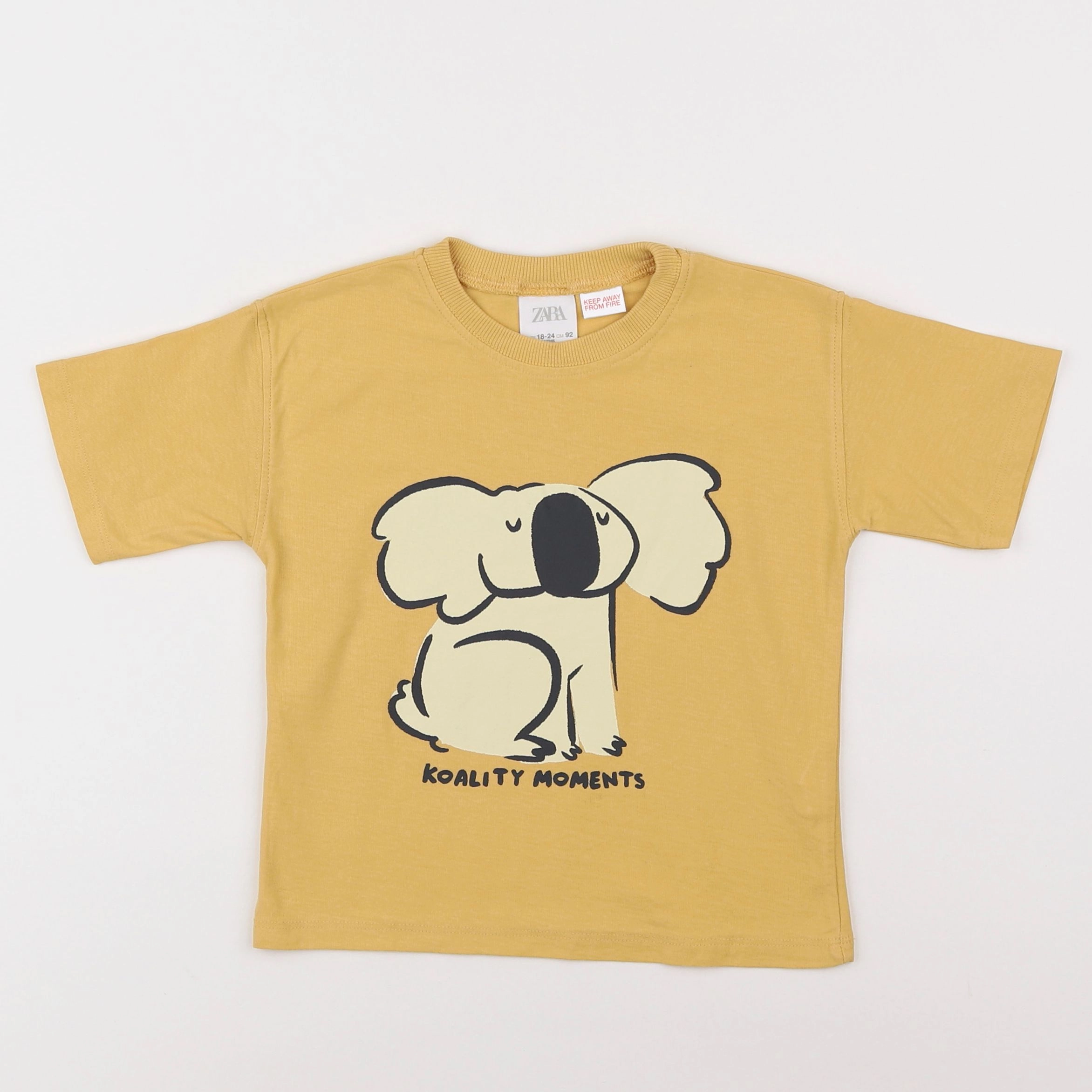 Zara - tee-shirt jaune - 18 mois à 2 ans