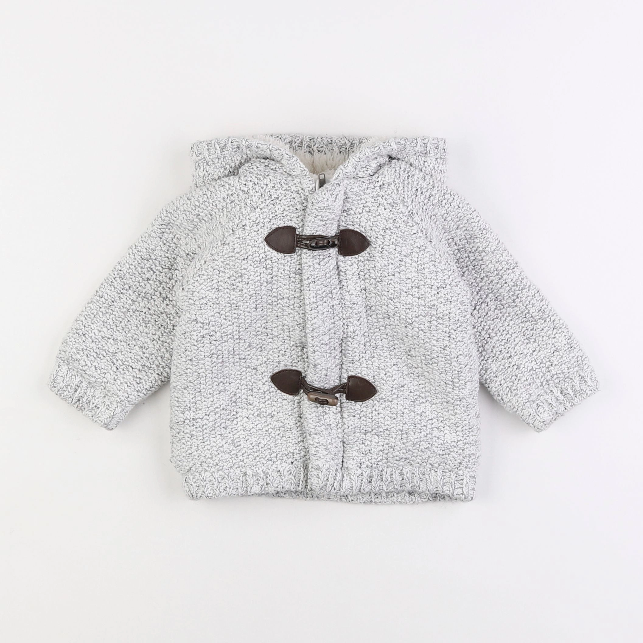 Vertbaudet - veste doublé gris - 12 mois