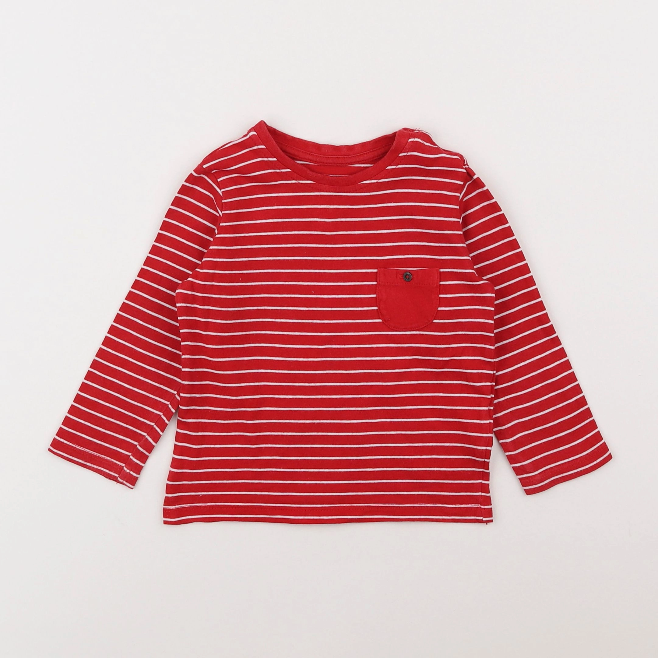 Vertbaudet - tee-shirt rouge - 12 mois