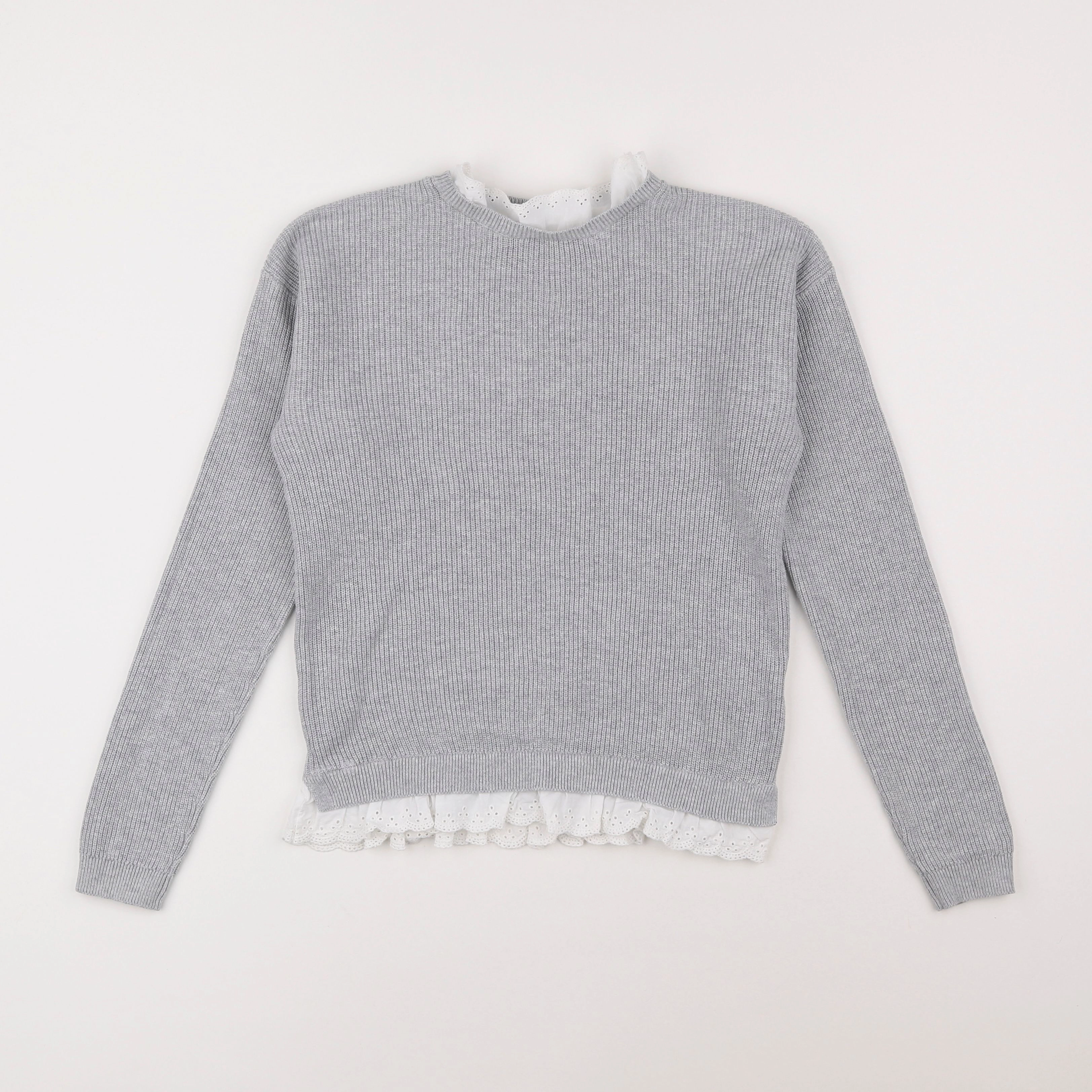 Vertbaudet - pull gris - 10 ans