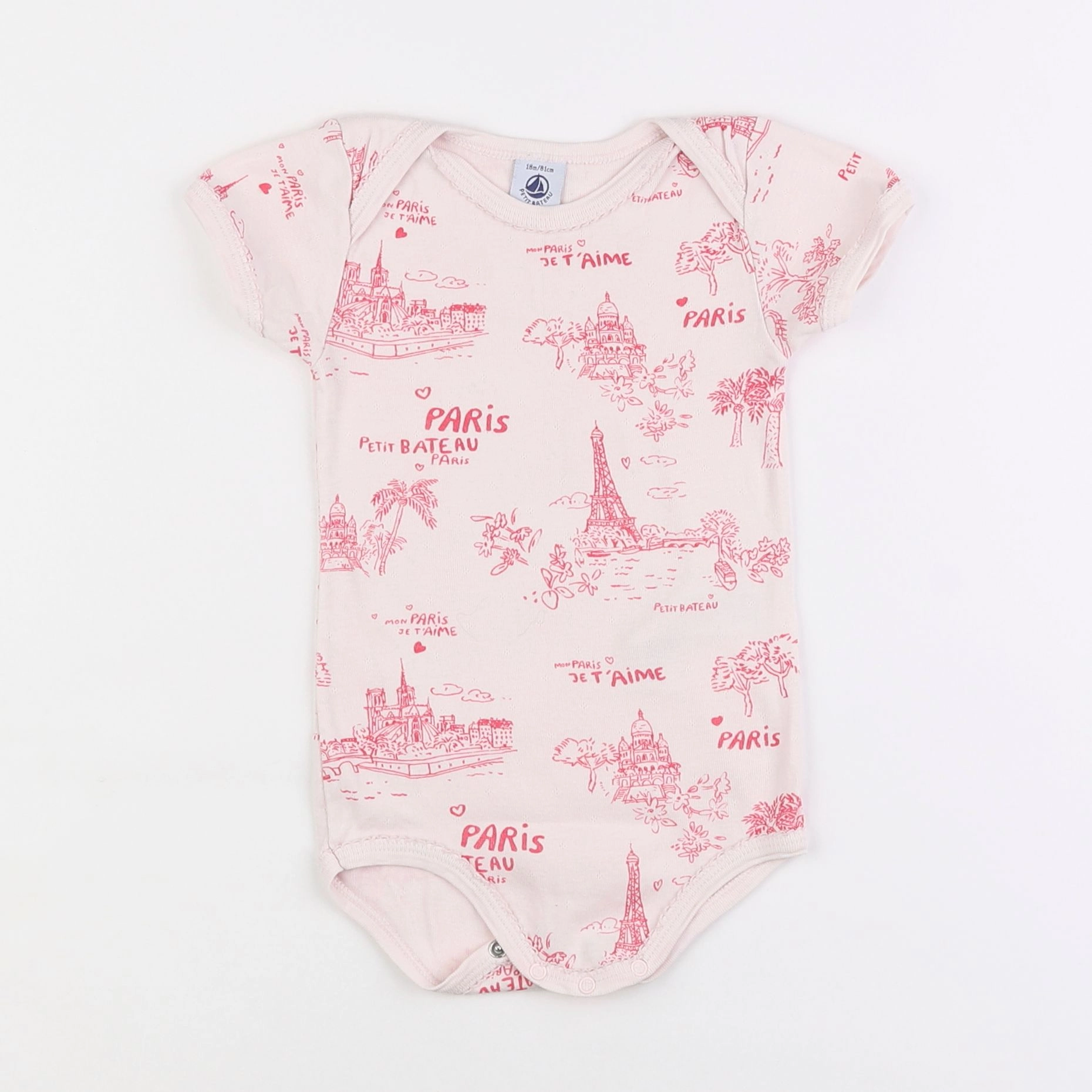 Petit Bateau - body rose - 18 mois