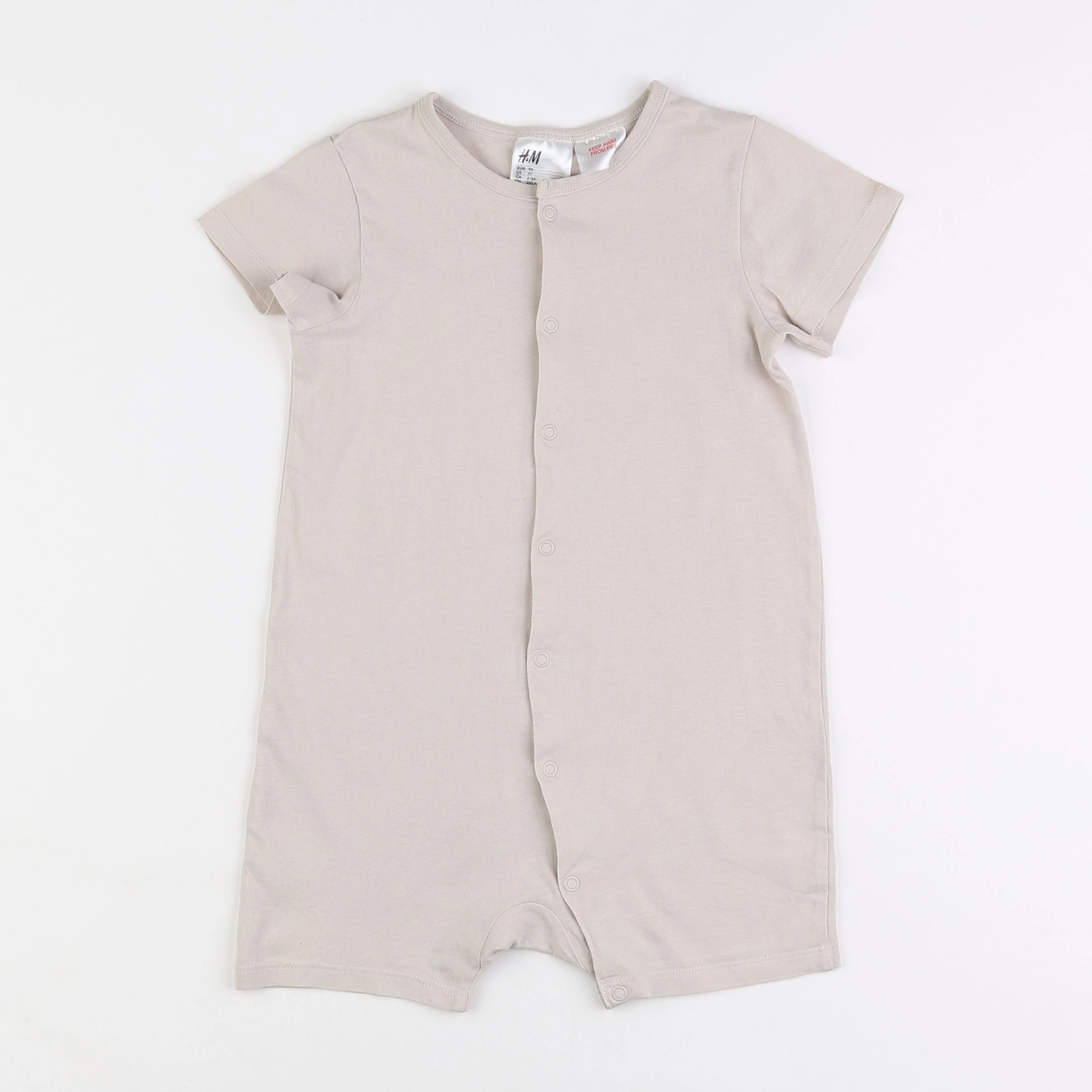 H&M - pyjama coton beige - 2/3 ans