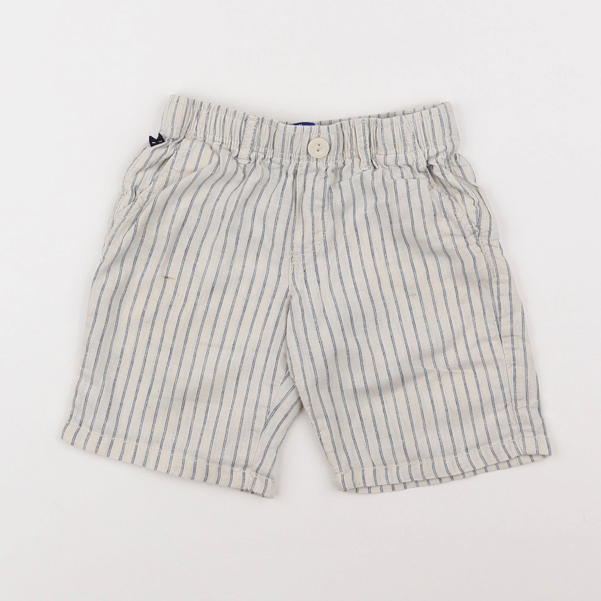 Okaidi - short beige, bleu - 4 ans