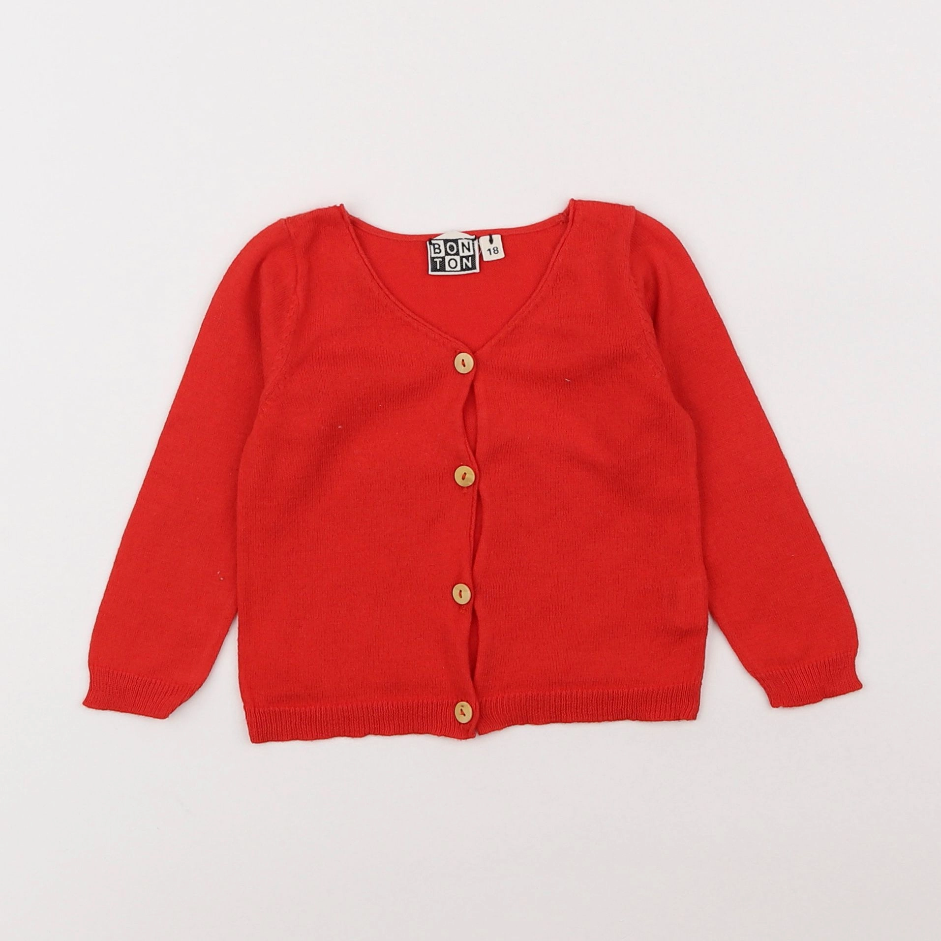 Bonton - gilet rouge - 18 mois