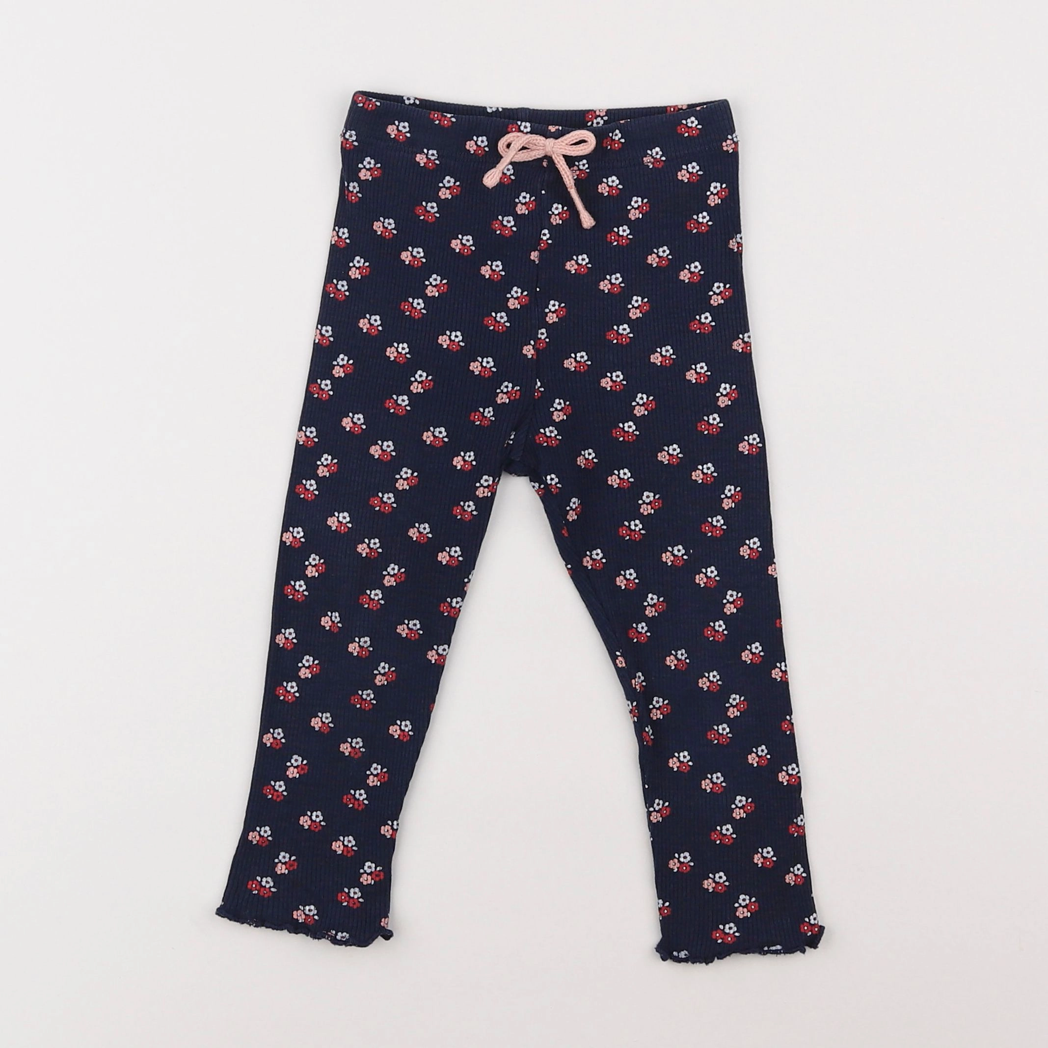 Vertbaudet - legging bleu, rose - 2 ans