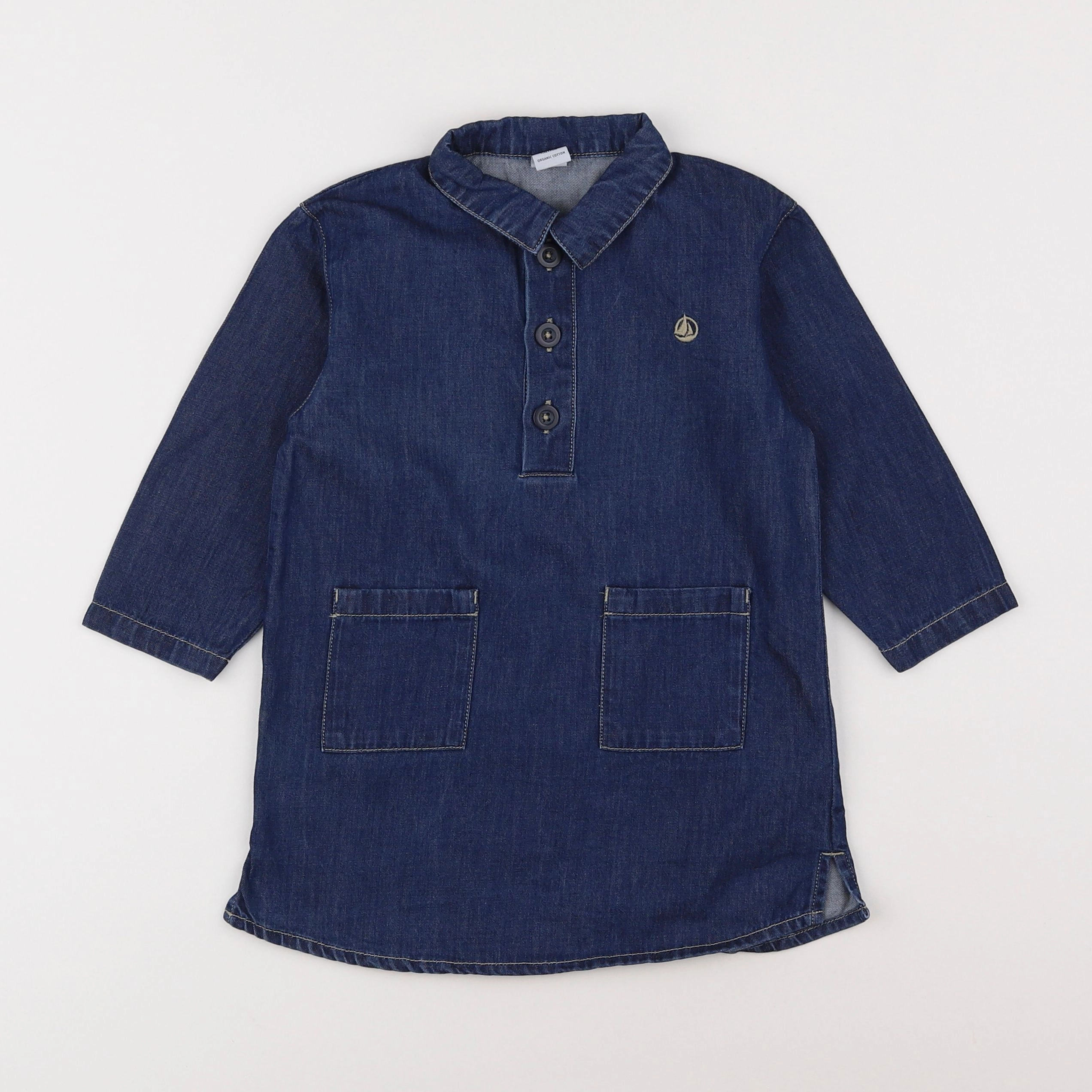 Petit Bateau - robe bleu - 2 ans