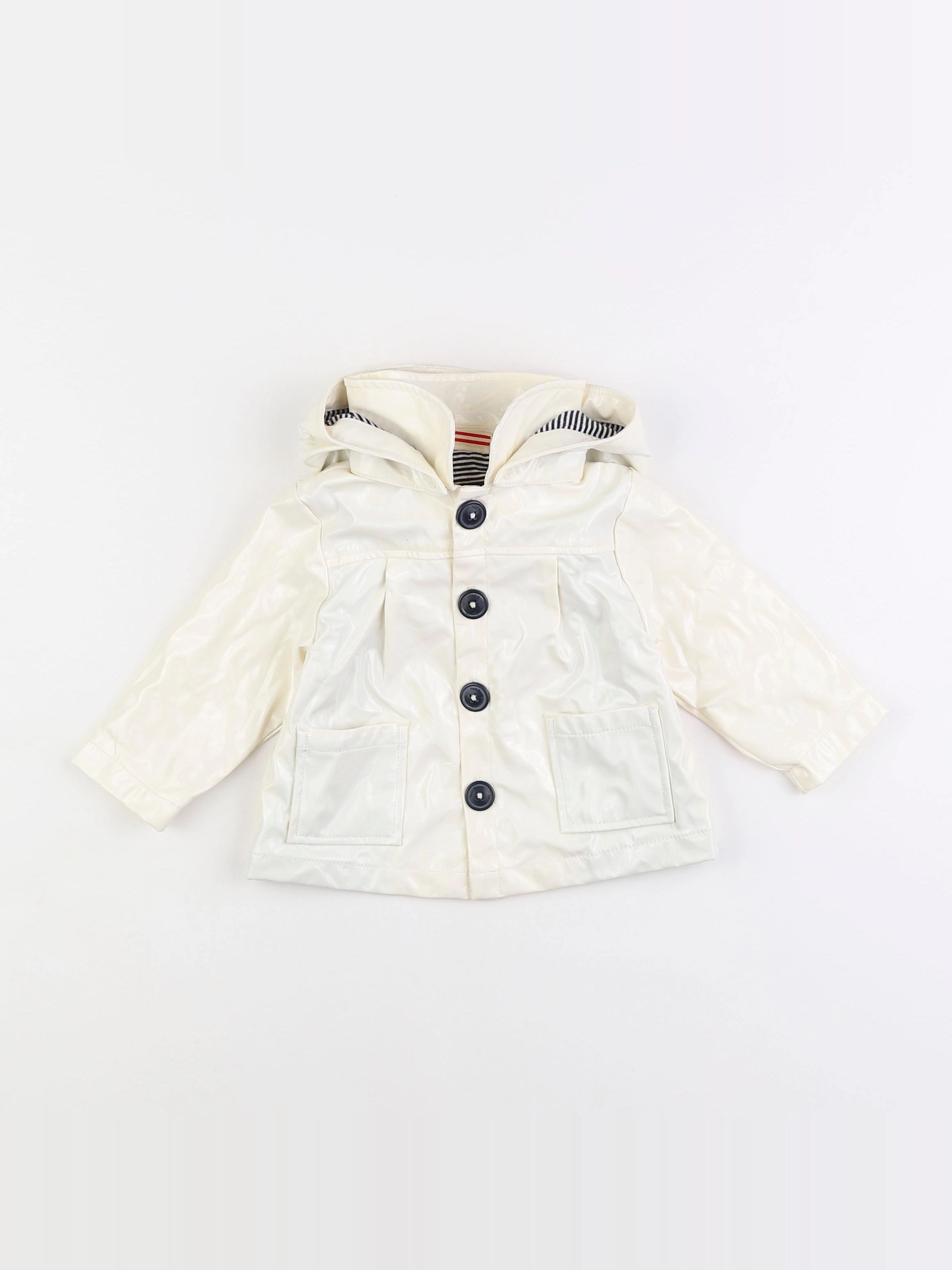 Petit Bateau - imperméable blanc - 6 mois