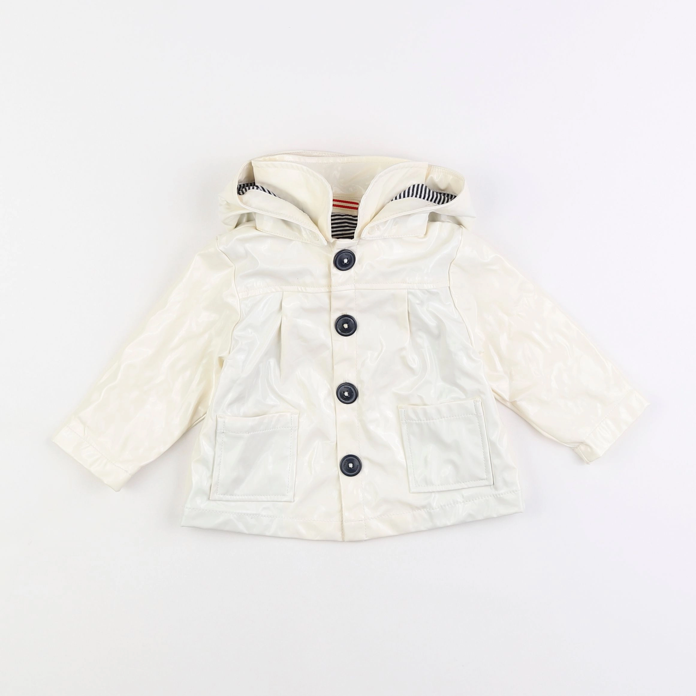 Petit Bateau - imperméable blanc - 6 mois