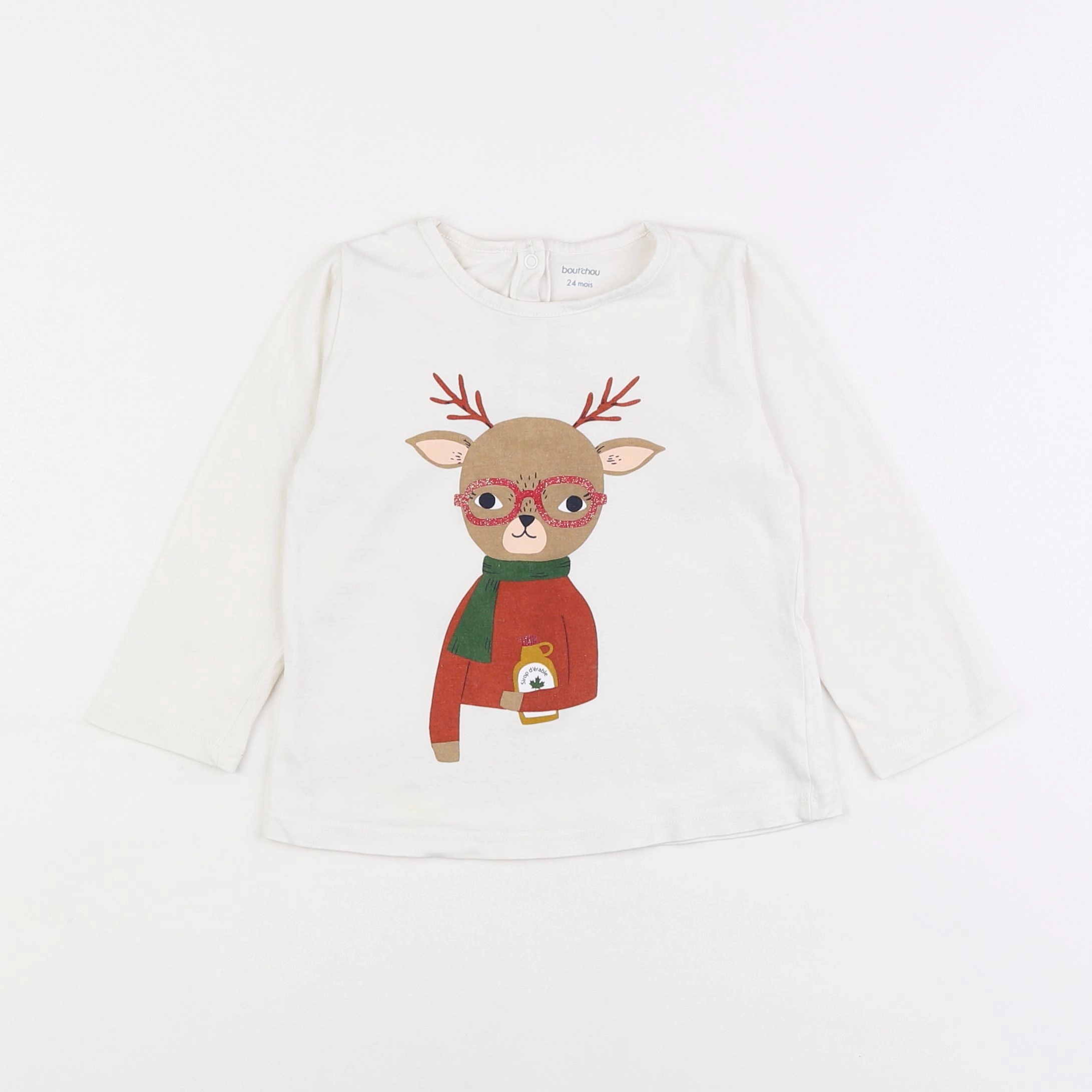 Boutchou - tee-shirt blanc - 2 ans