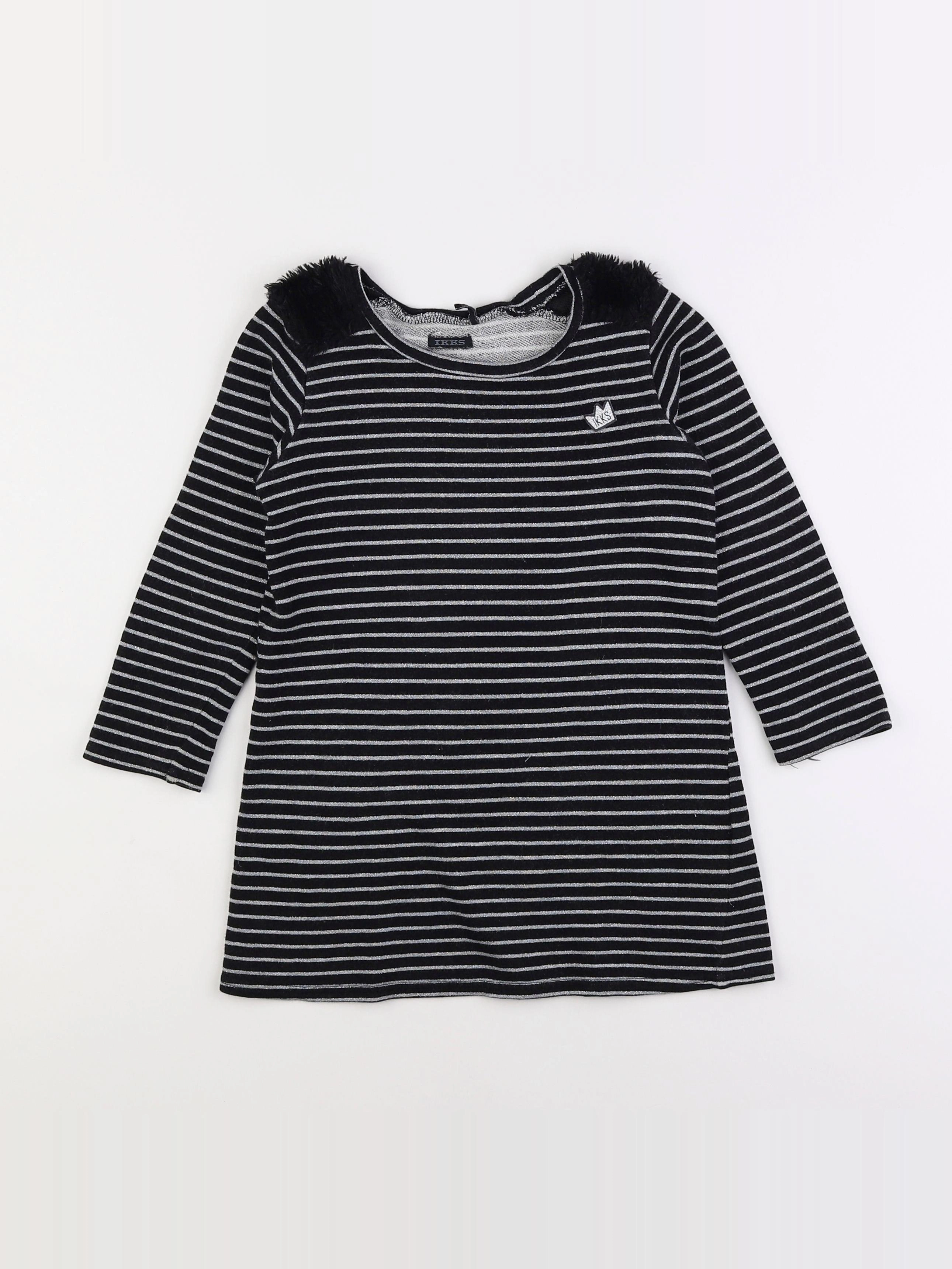 IKKS - robe noir, argent - 5 ans