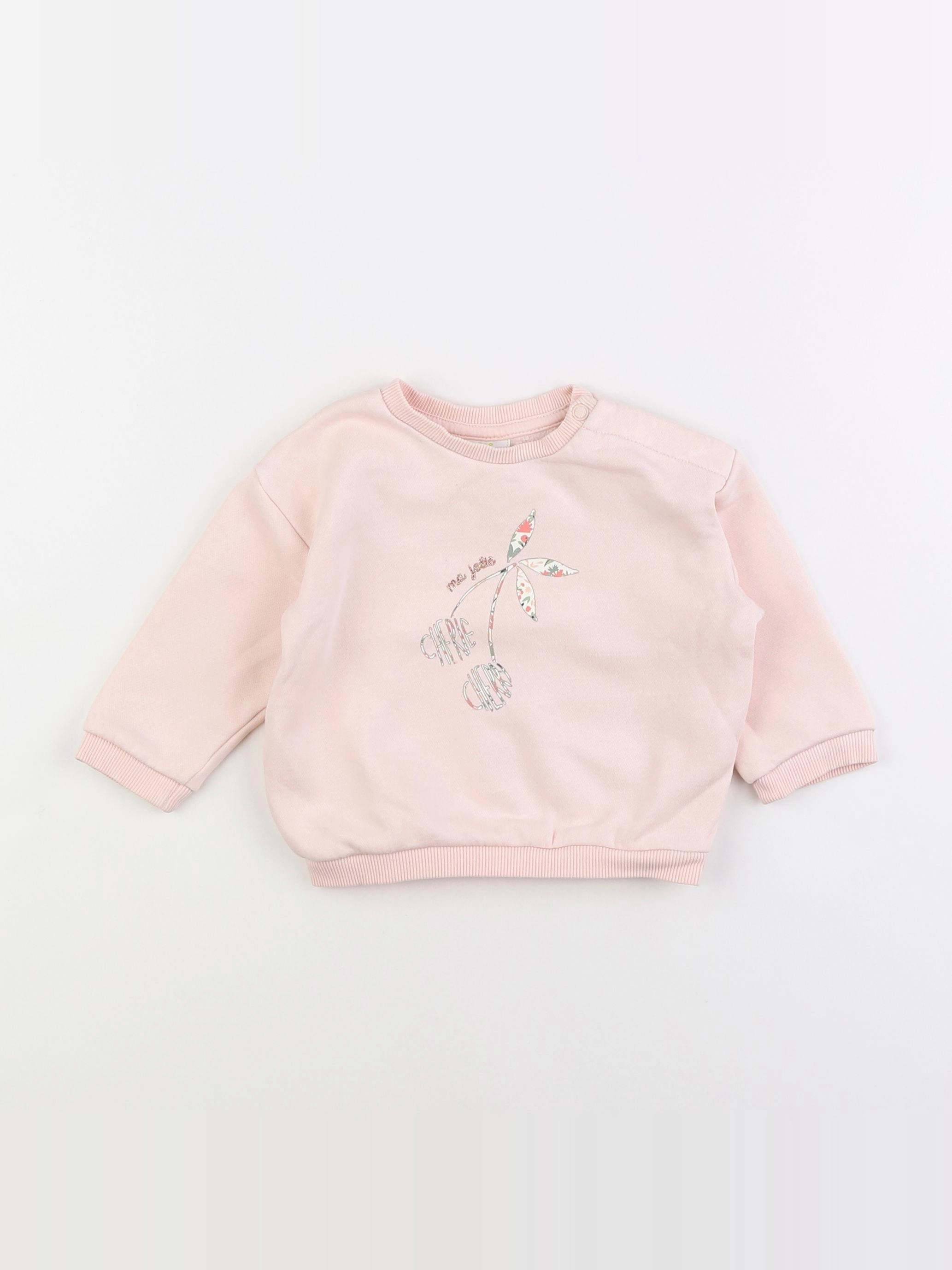 Tape à l'oeil - sweat rose - 12 mois