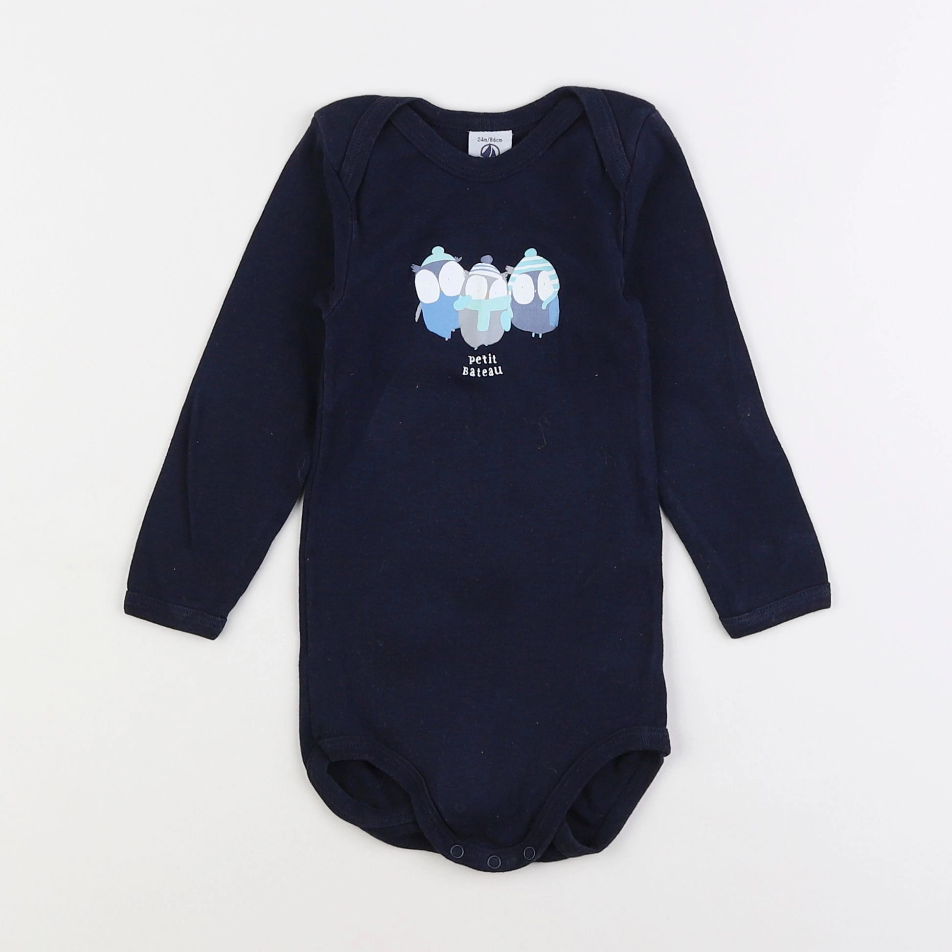 Petit Bateau - body bleu - 2 ans