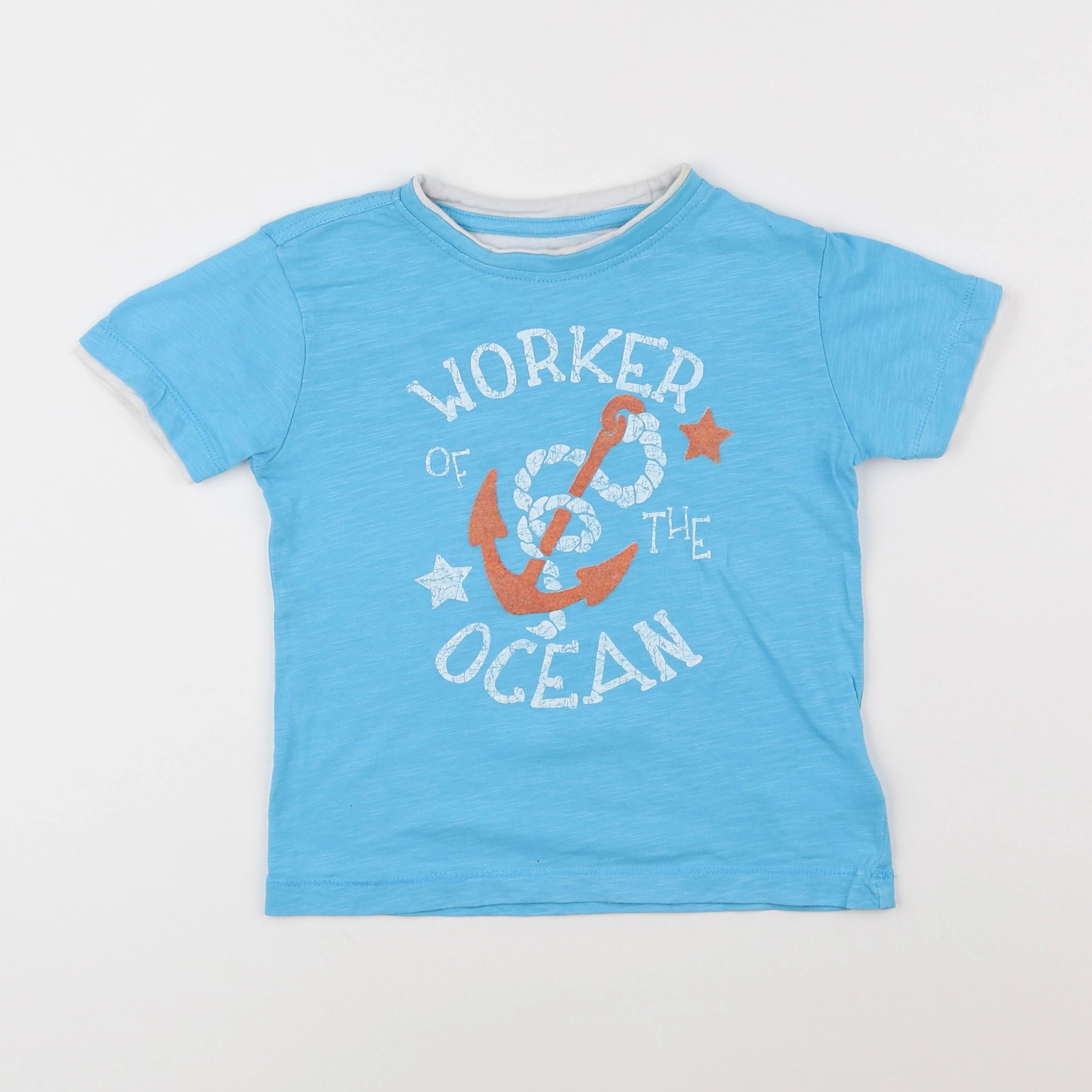 Vertbaudet - tee-shirt bleu - 4 ans