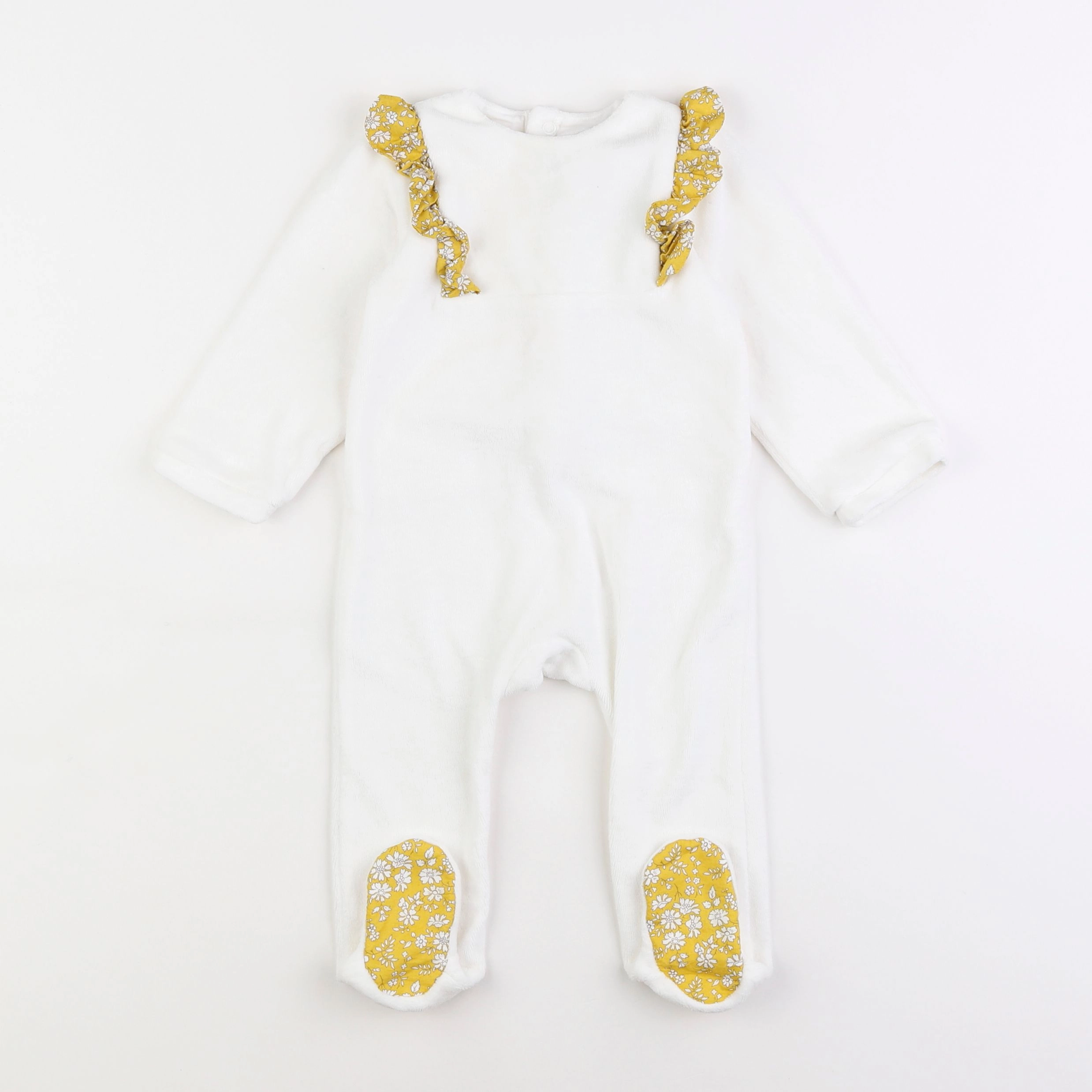 Jacadi - pyjama velours blanc - 12 mois