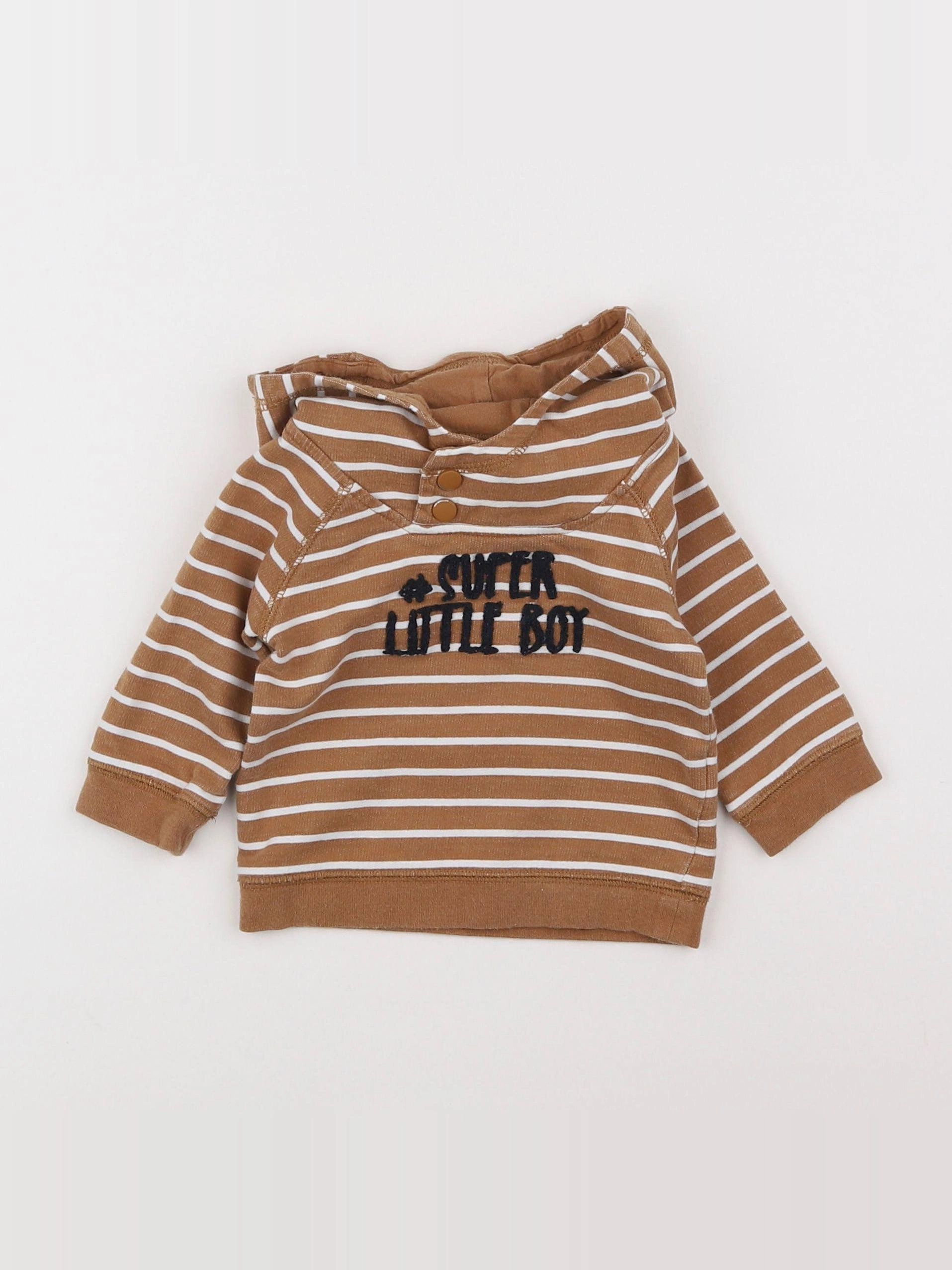 Vertbaudet - sweat marron - 6 mois