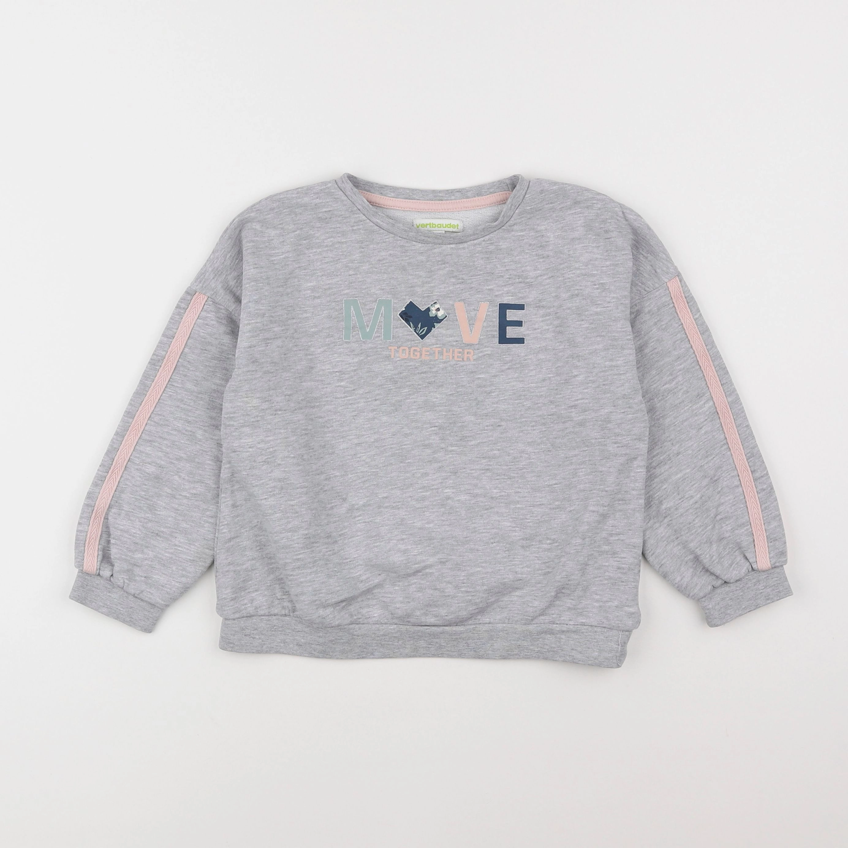 Vertbaudet - sweat gris - 6 ans