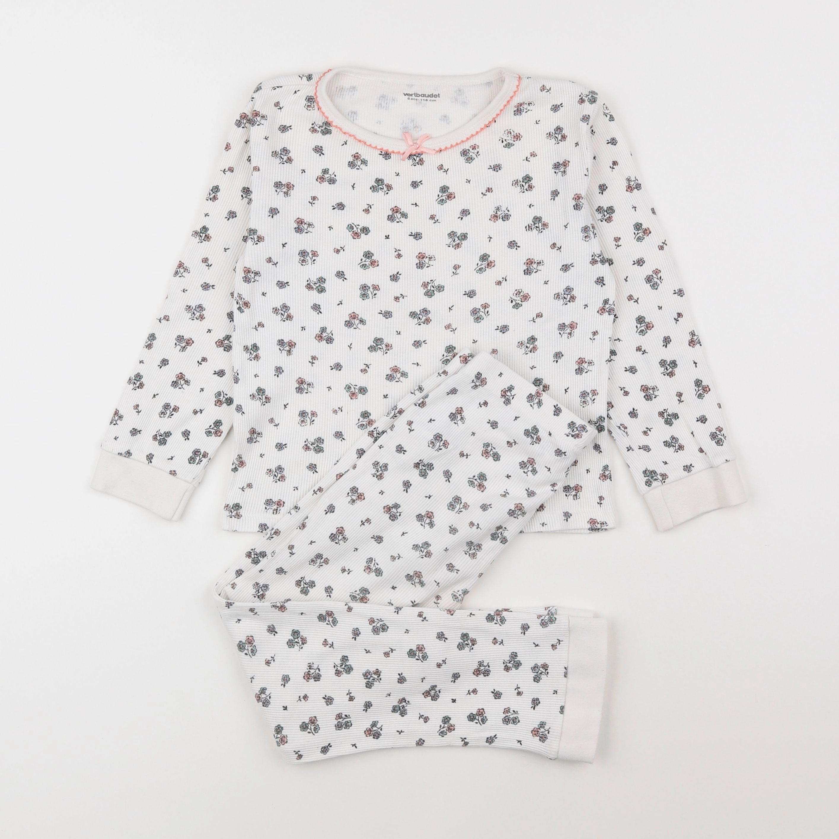 Vertbaudet - pyjama coton blanc - 6 ans