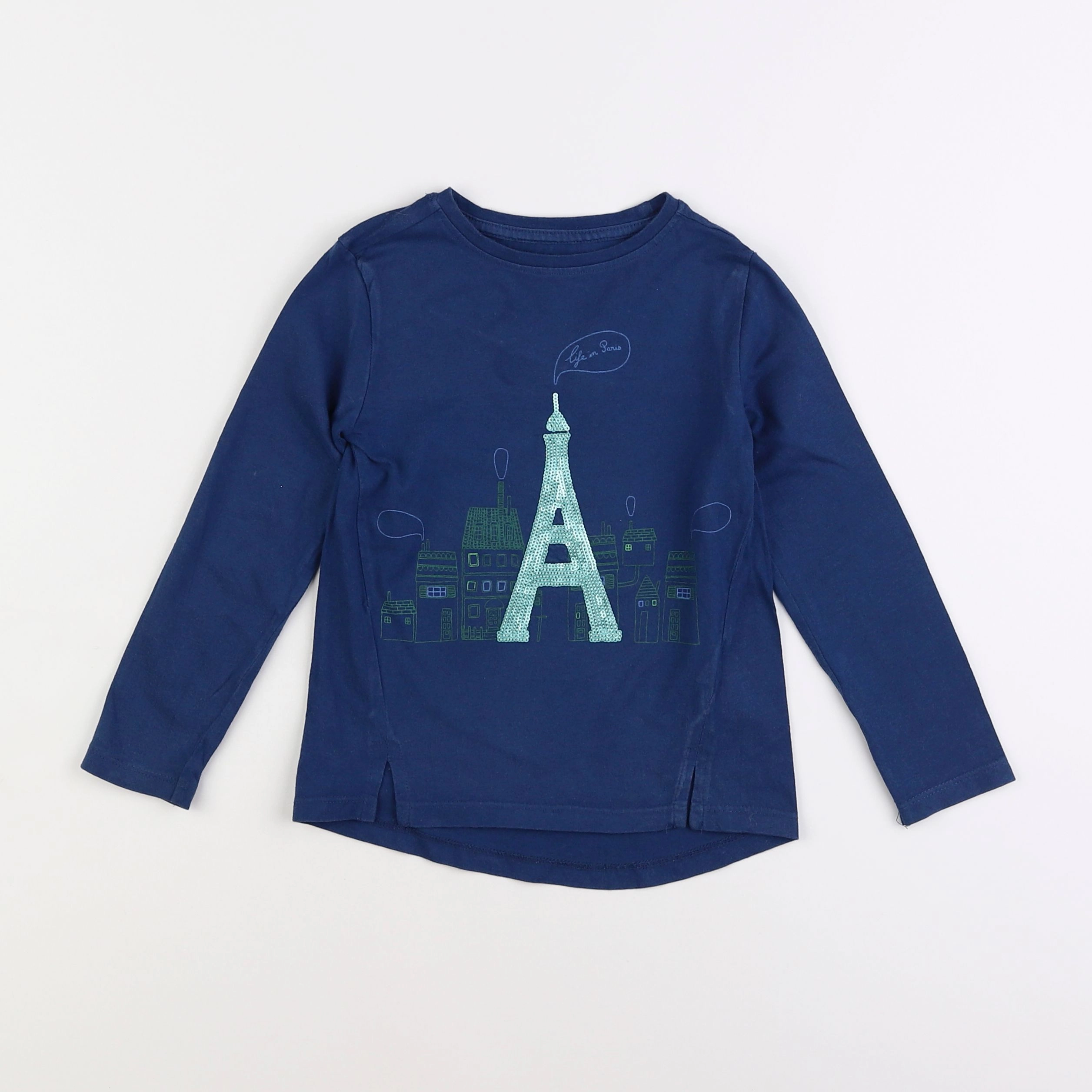 Vertbaudet - tee-shirt bleu - 5 ans