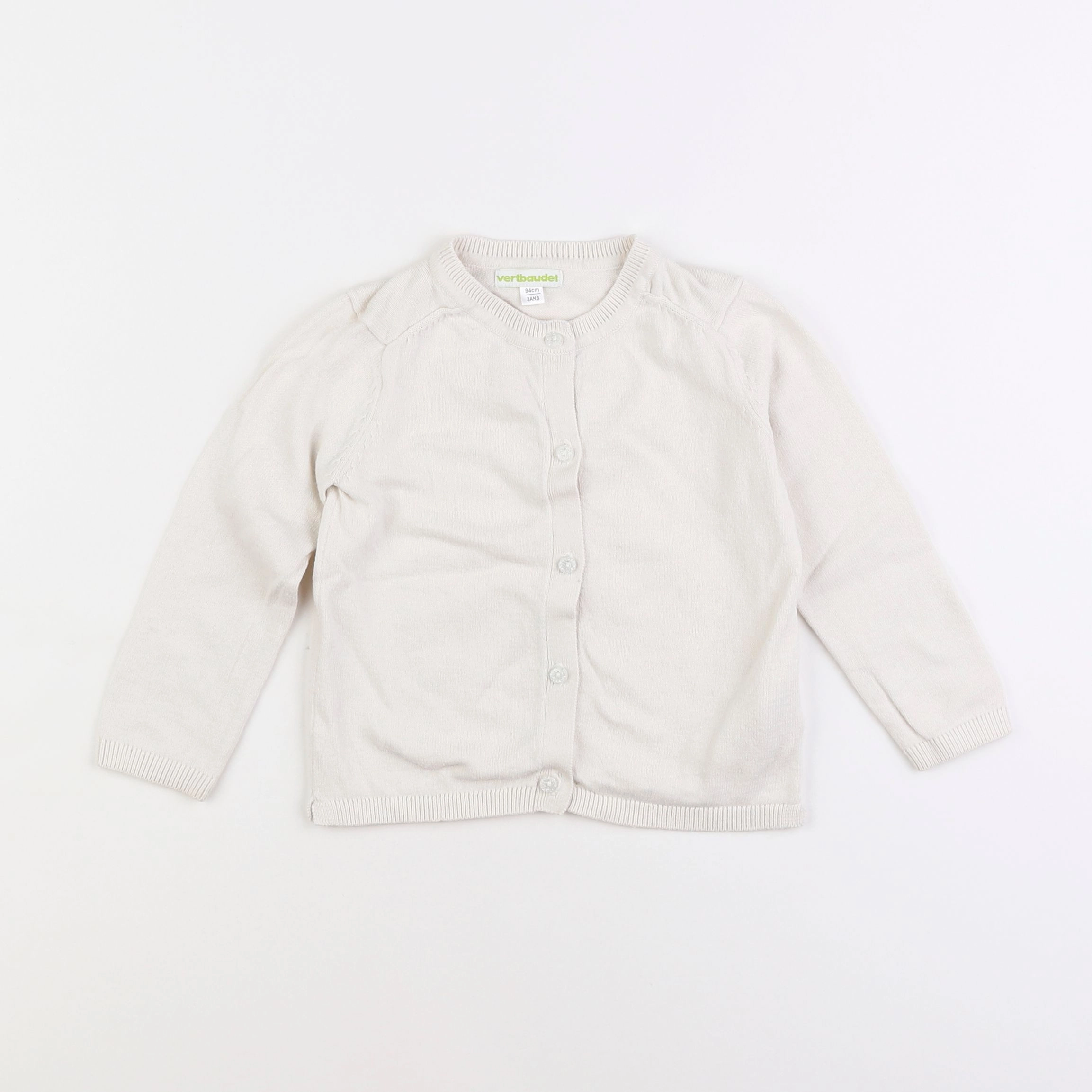 Vertbaudet - gilet blanc - 3 ans