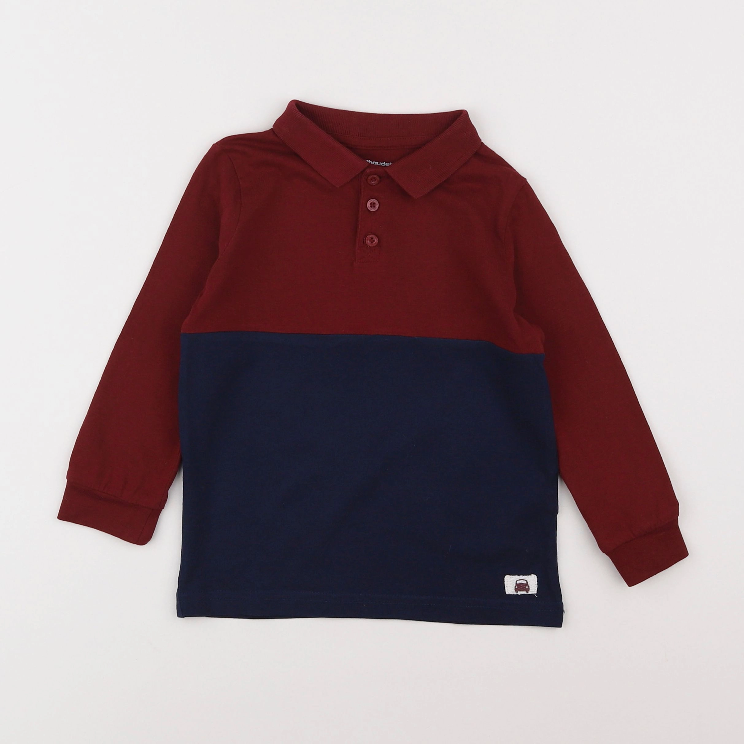 Vertbaudet - polo bleu, rouge - 4 ans