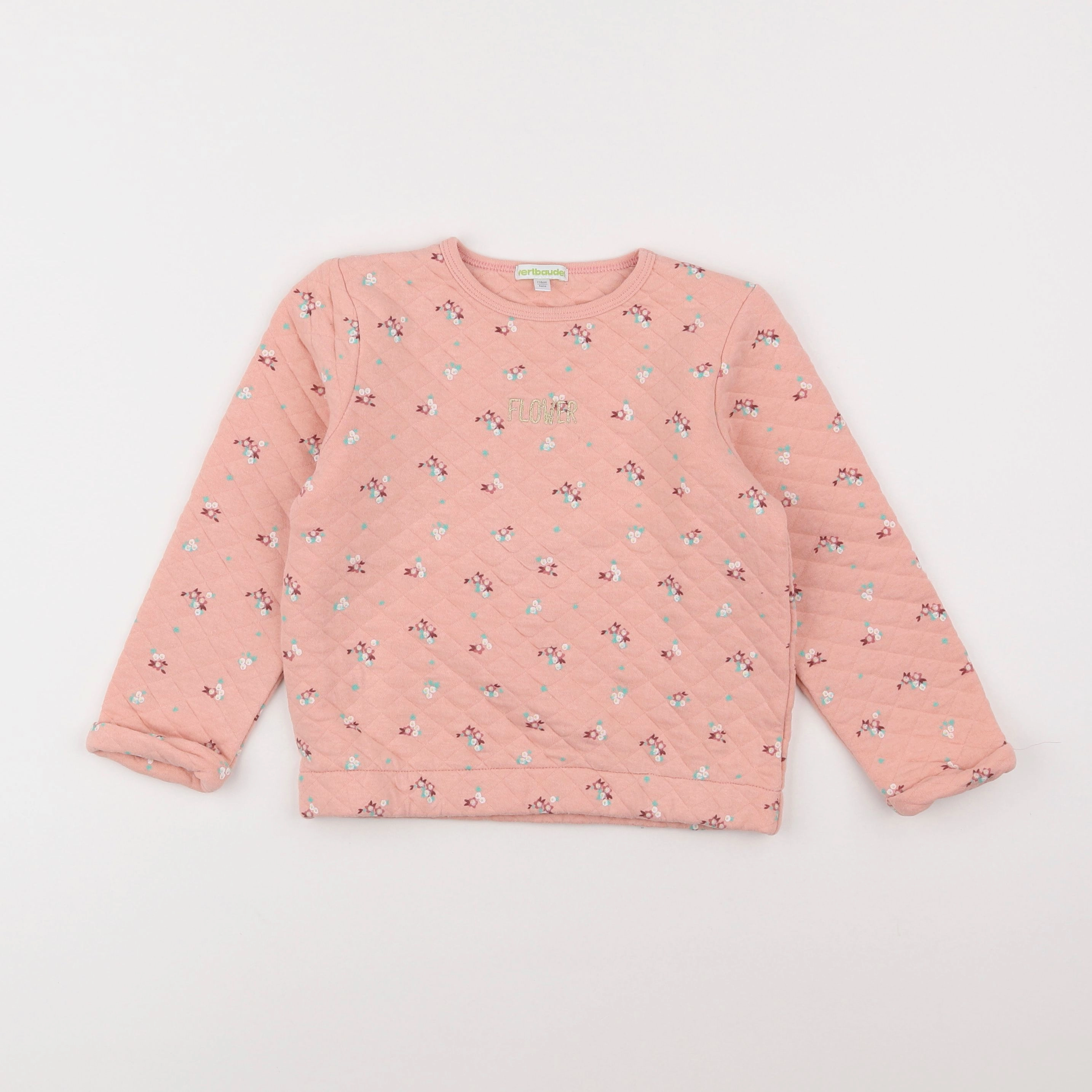 Vertbaudet - sweat rose - 6 ans