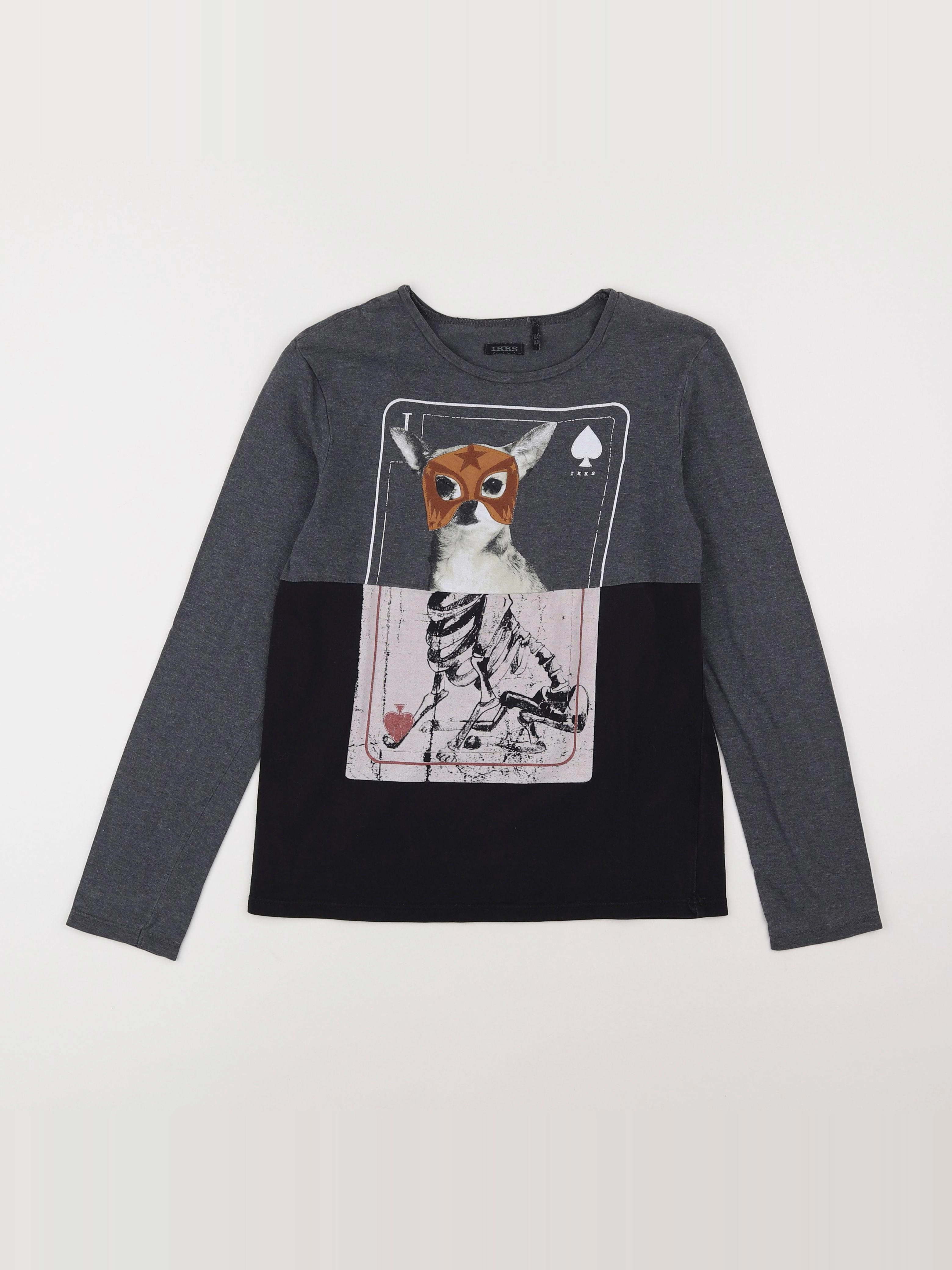 IKKS - tee-shirt gris - 10 ans