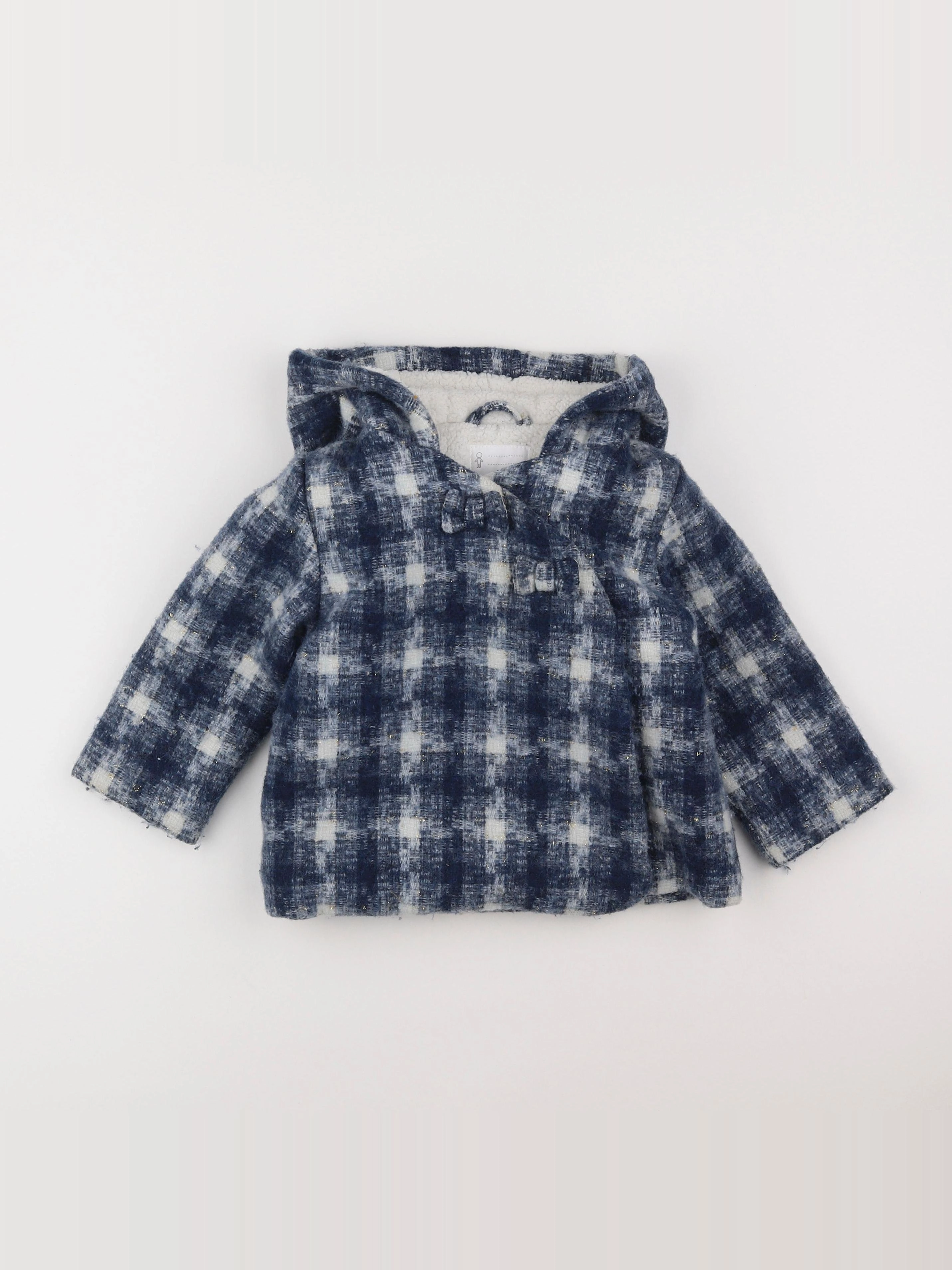 Vertbaudet - manteau bleu, or - 2 ans
