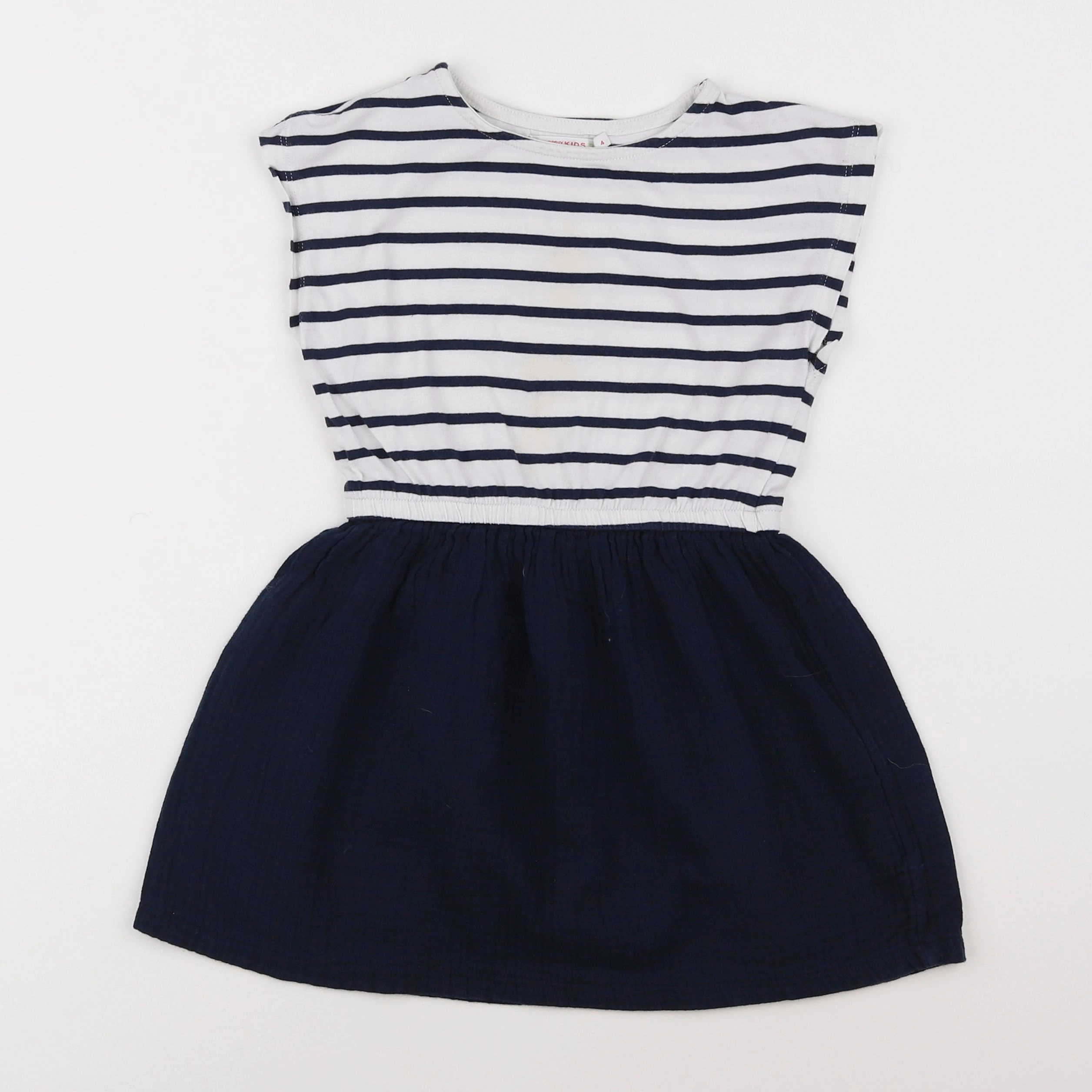 Monoprix - robe bleu, blanc - 4 ans