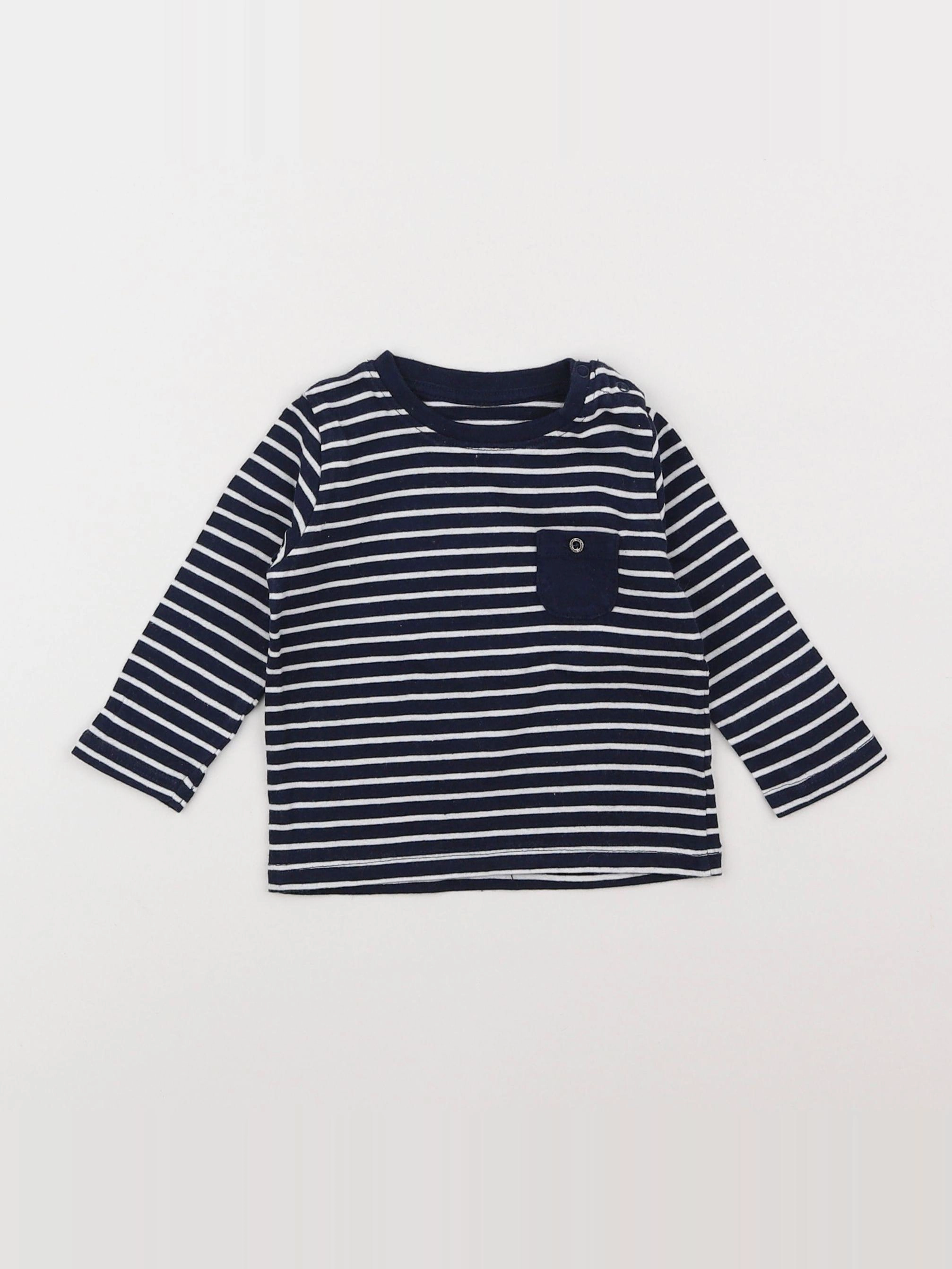 Vertbaudet - tee-shirt bleu - 6 mois