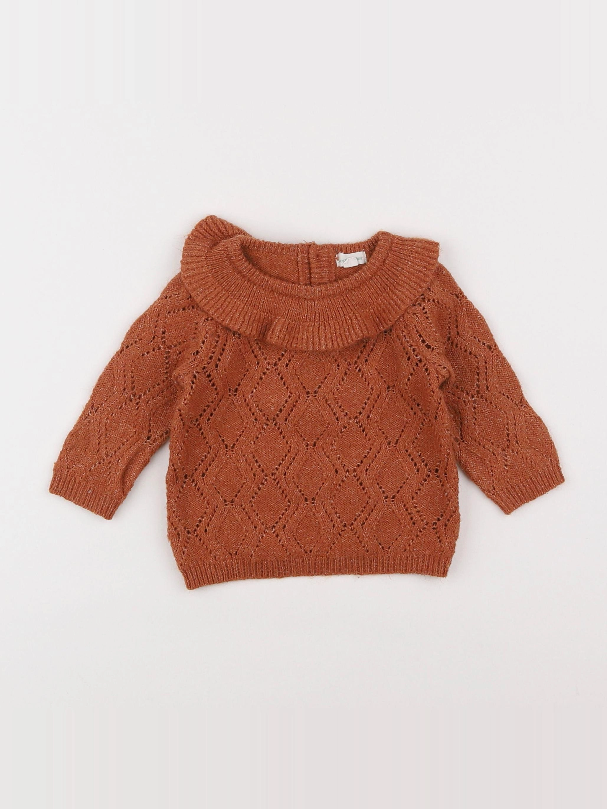 Vertbaudet - pull marron - 6 mois