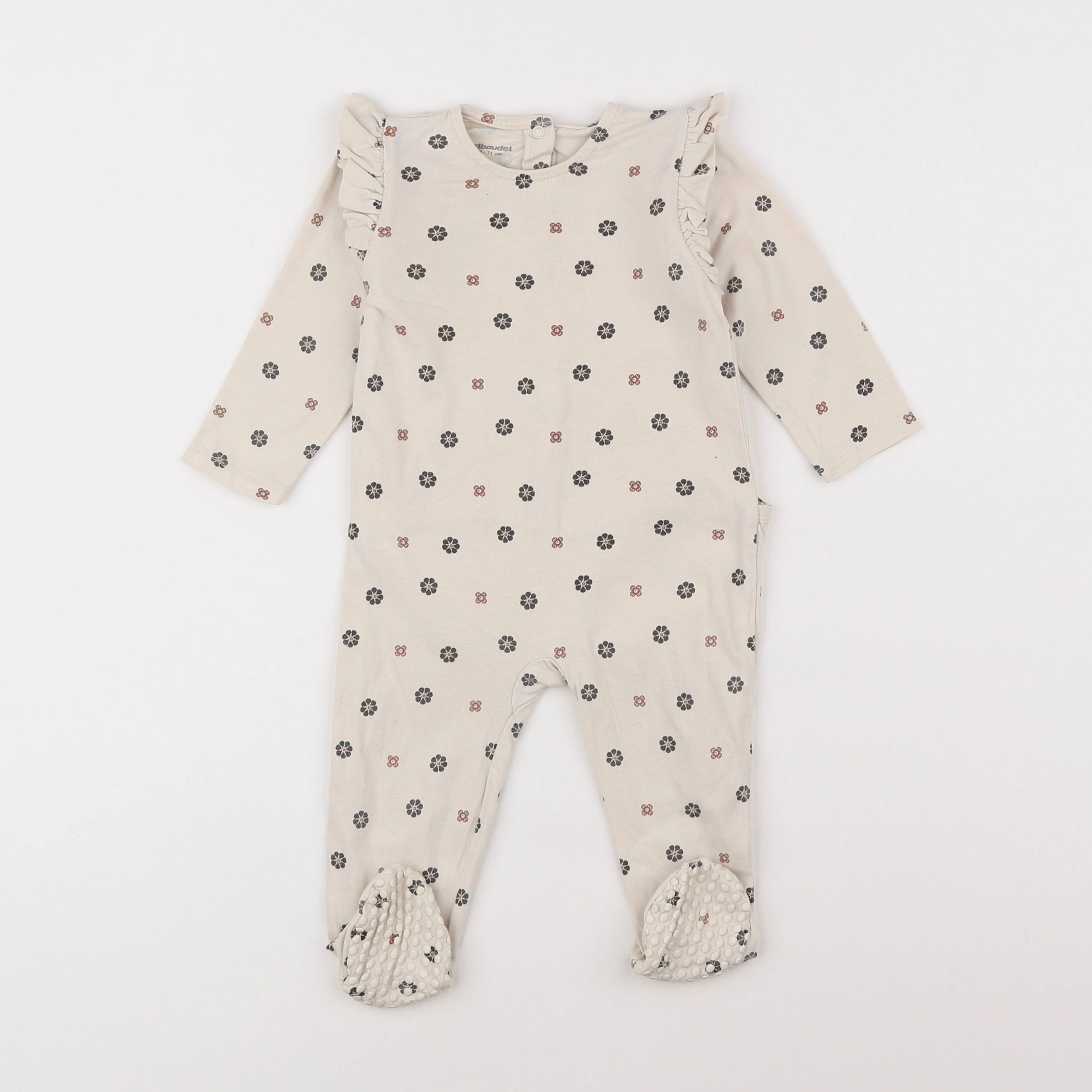 Vertbaudet - pyjama coton beige - 9 mois