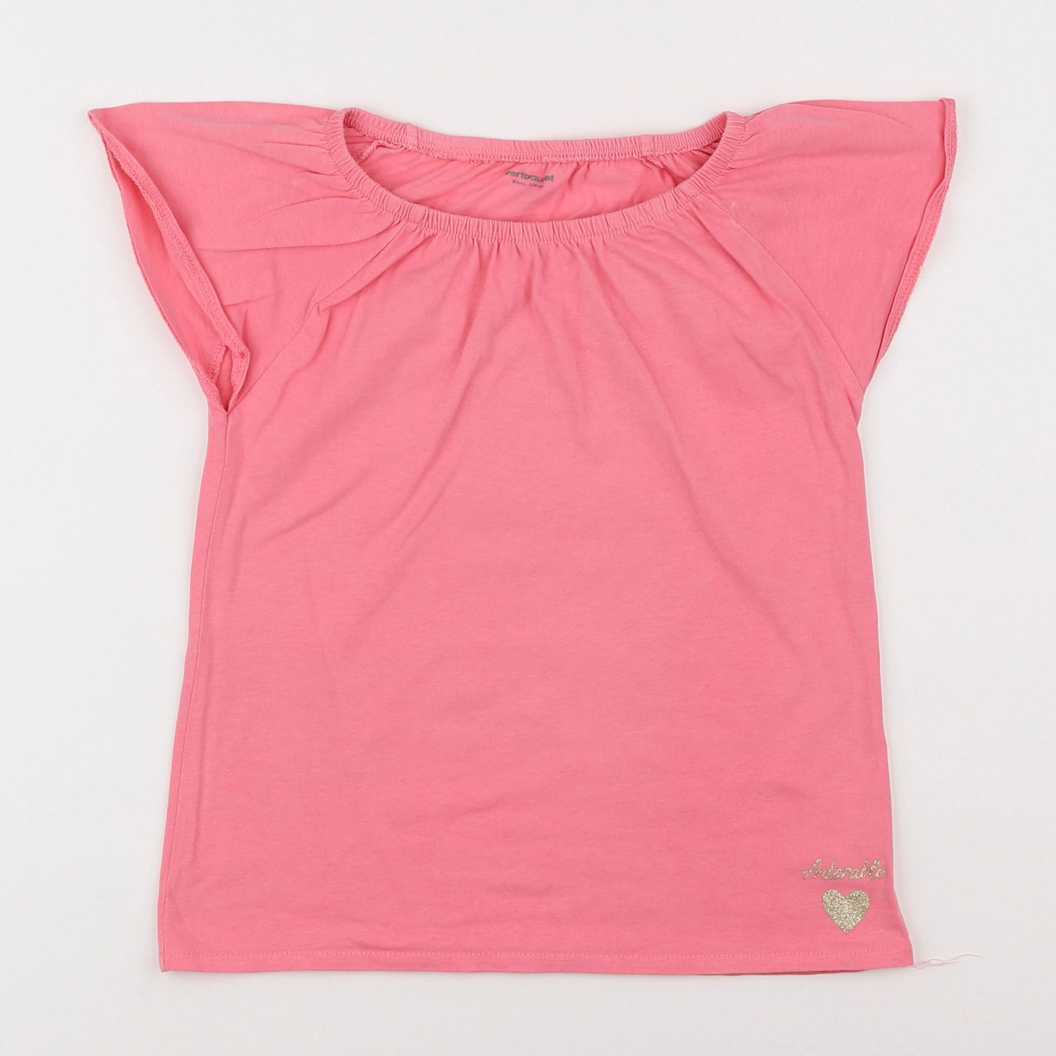 Vertbaudet - tee-shirt rose - 8 ans