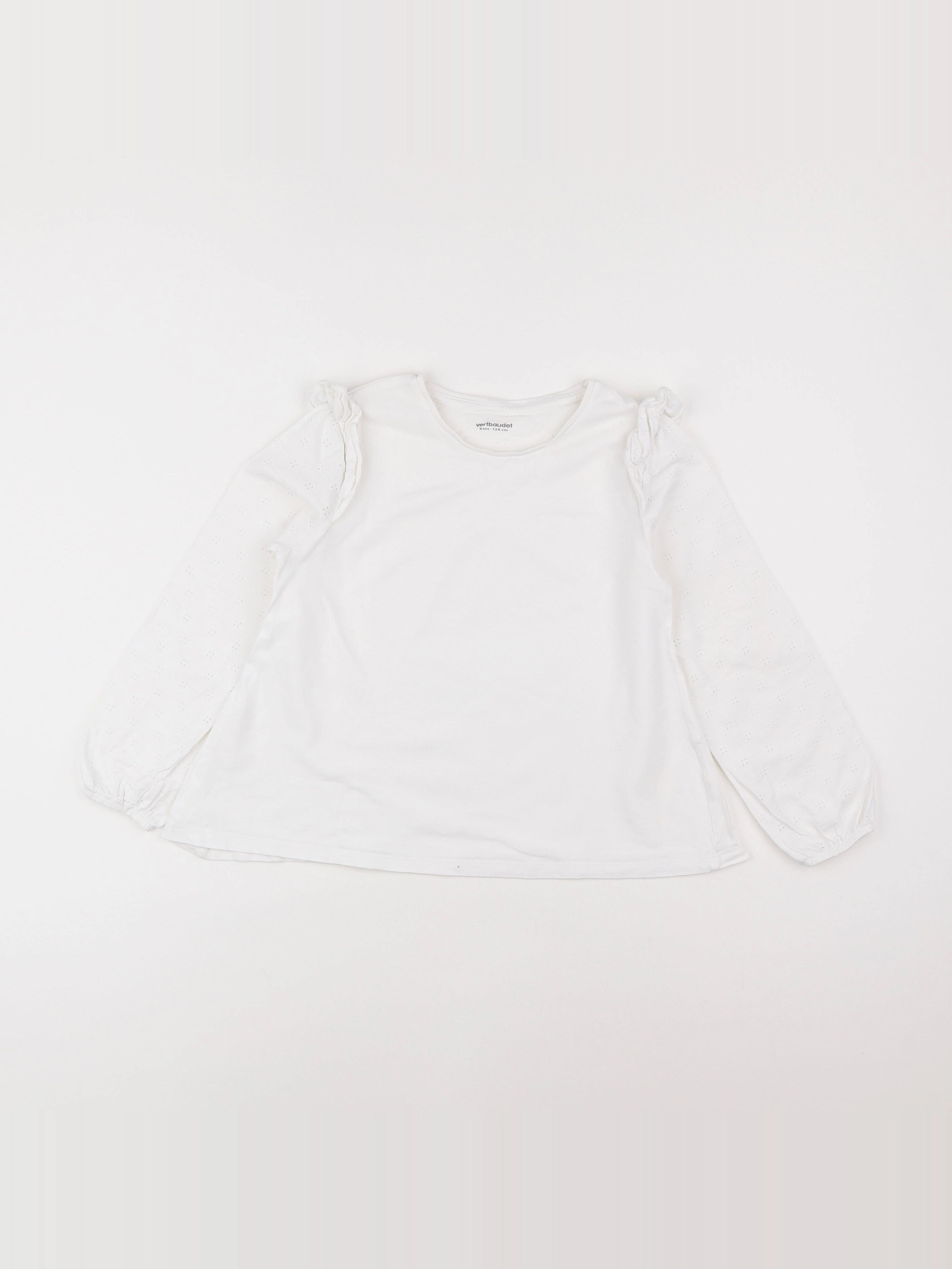 Vertbaudet - tee-shirt blanc - 8 ans