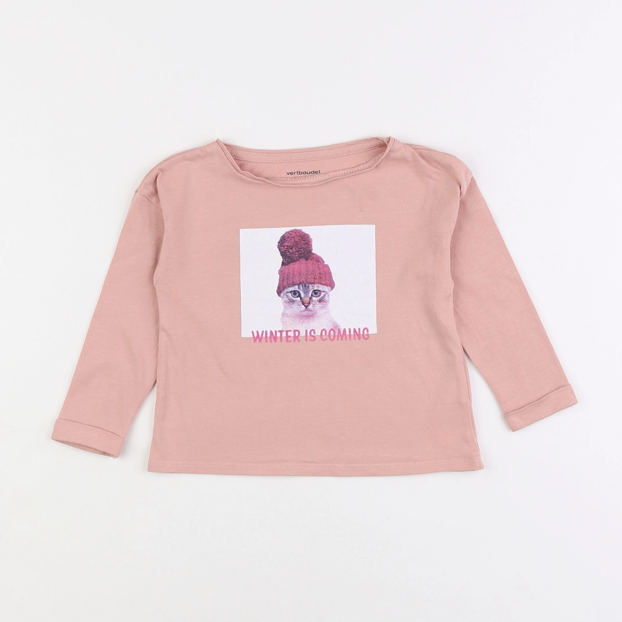 Vertbaudet - tee-shirt rose - 2 ans