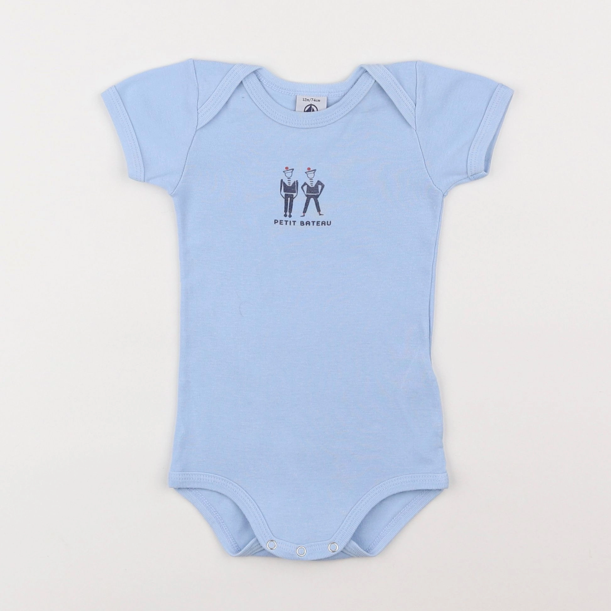 Petit Bateau - body bleu - 12 mois