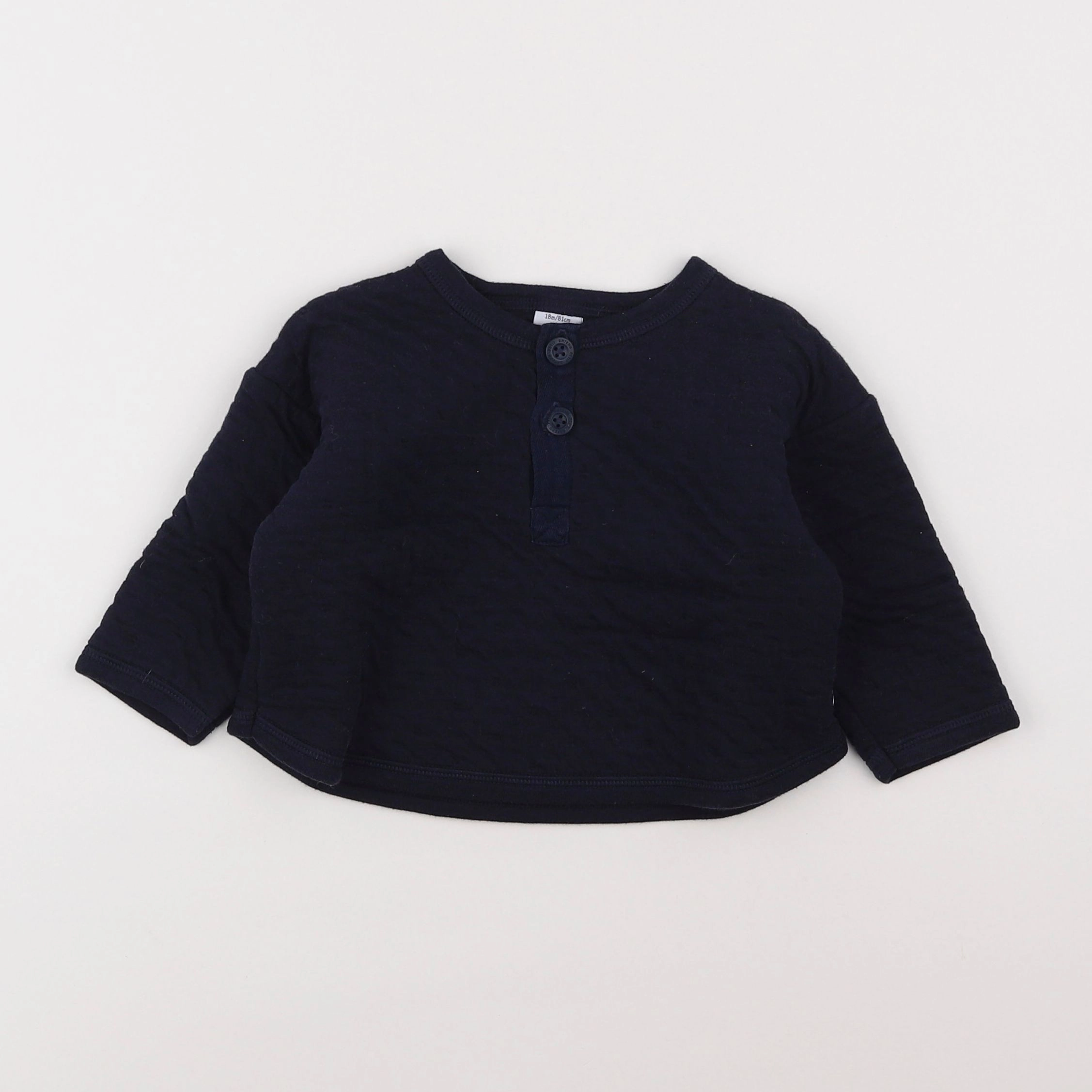Petit Bateau - sweat bleu - 18 mois