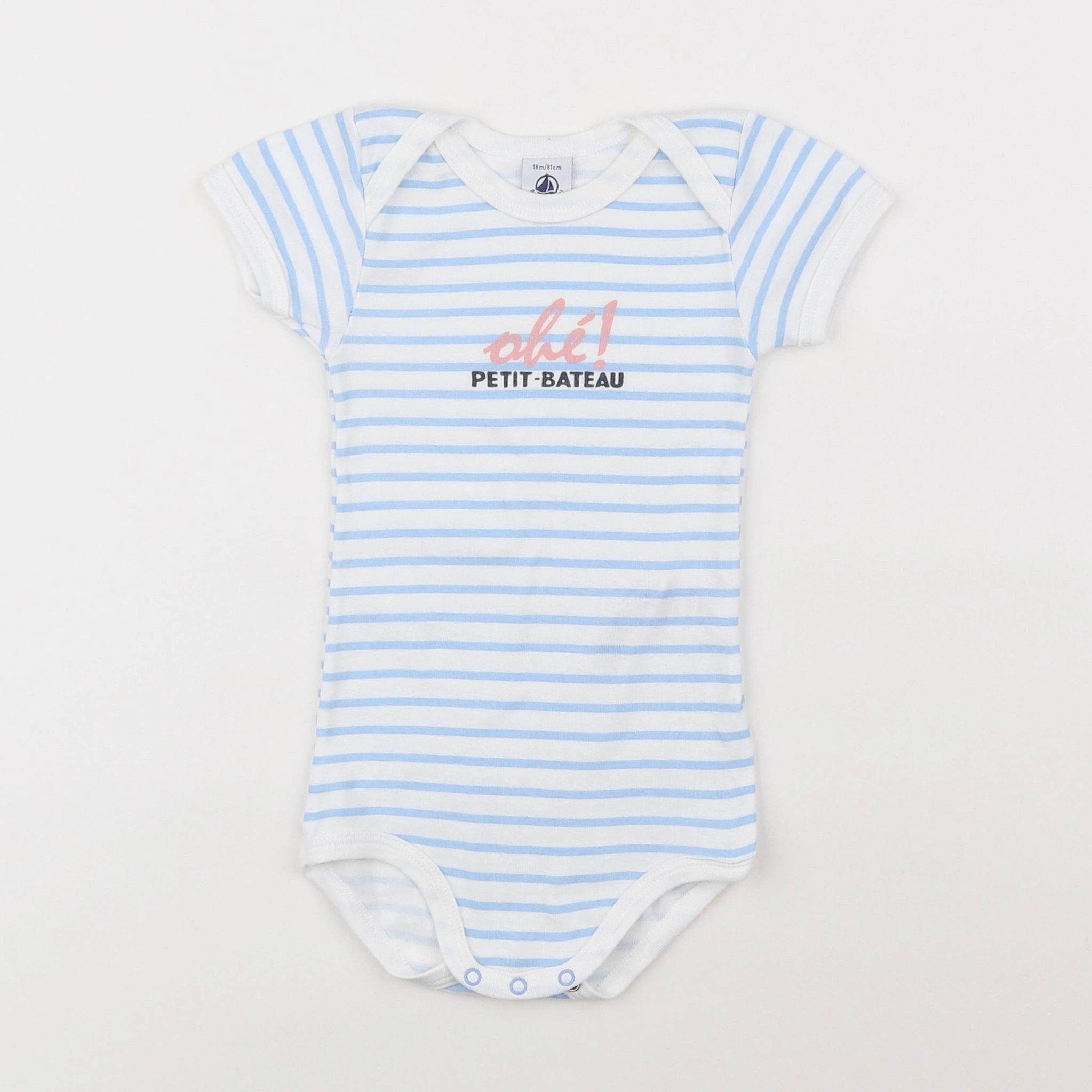 Petit Bateau - body bleu - 18 mois