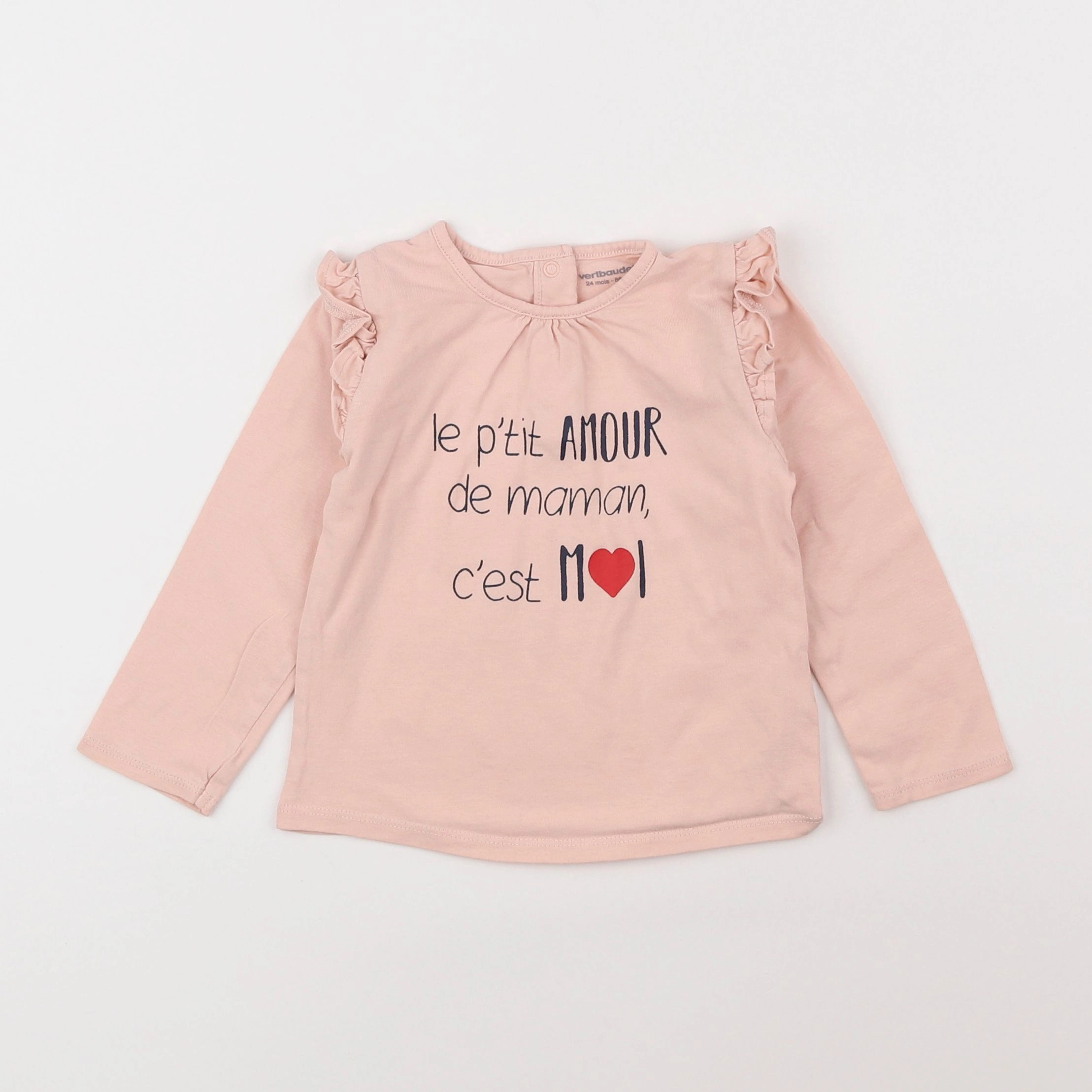 Vertbaudet - tee-shirt rose - 2 ans