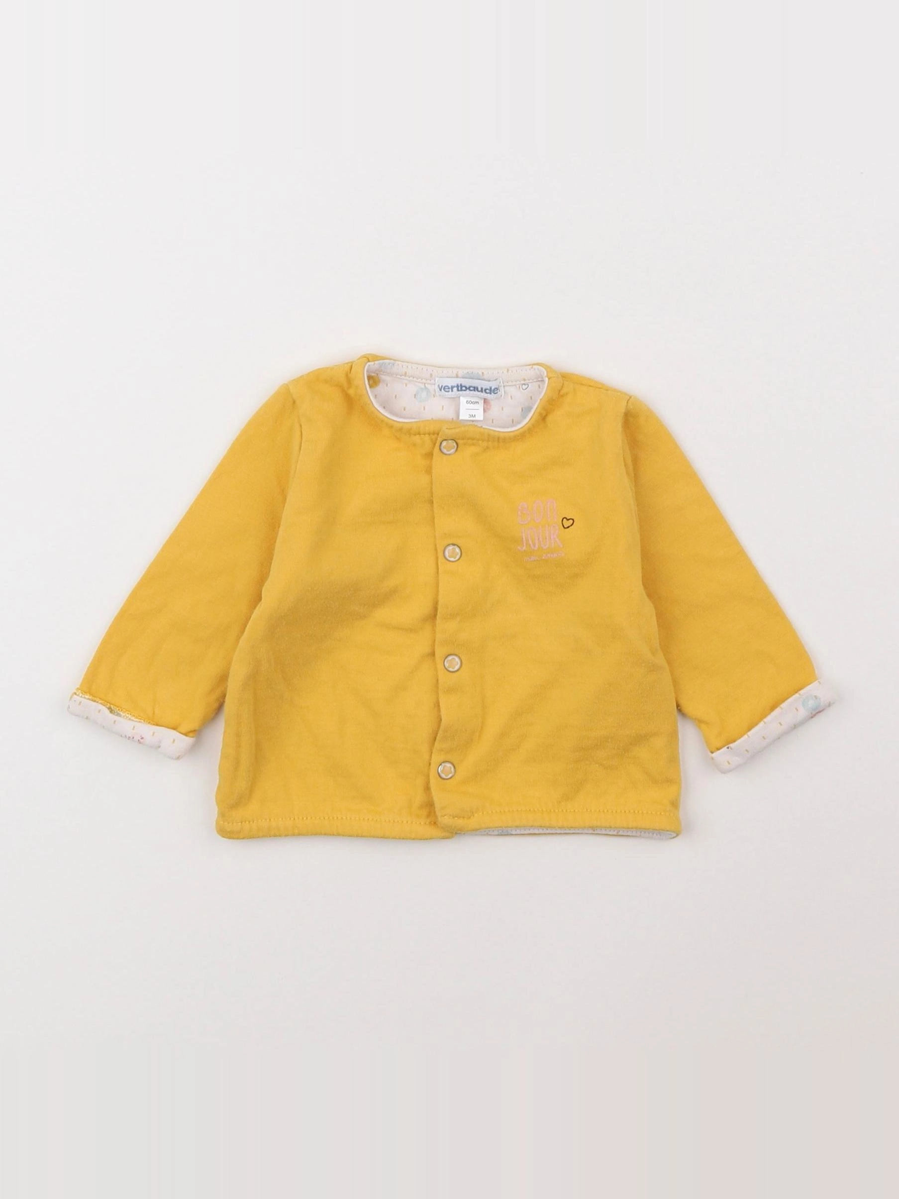 Vertbaudet - sweat jaune - 3 mois