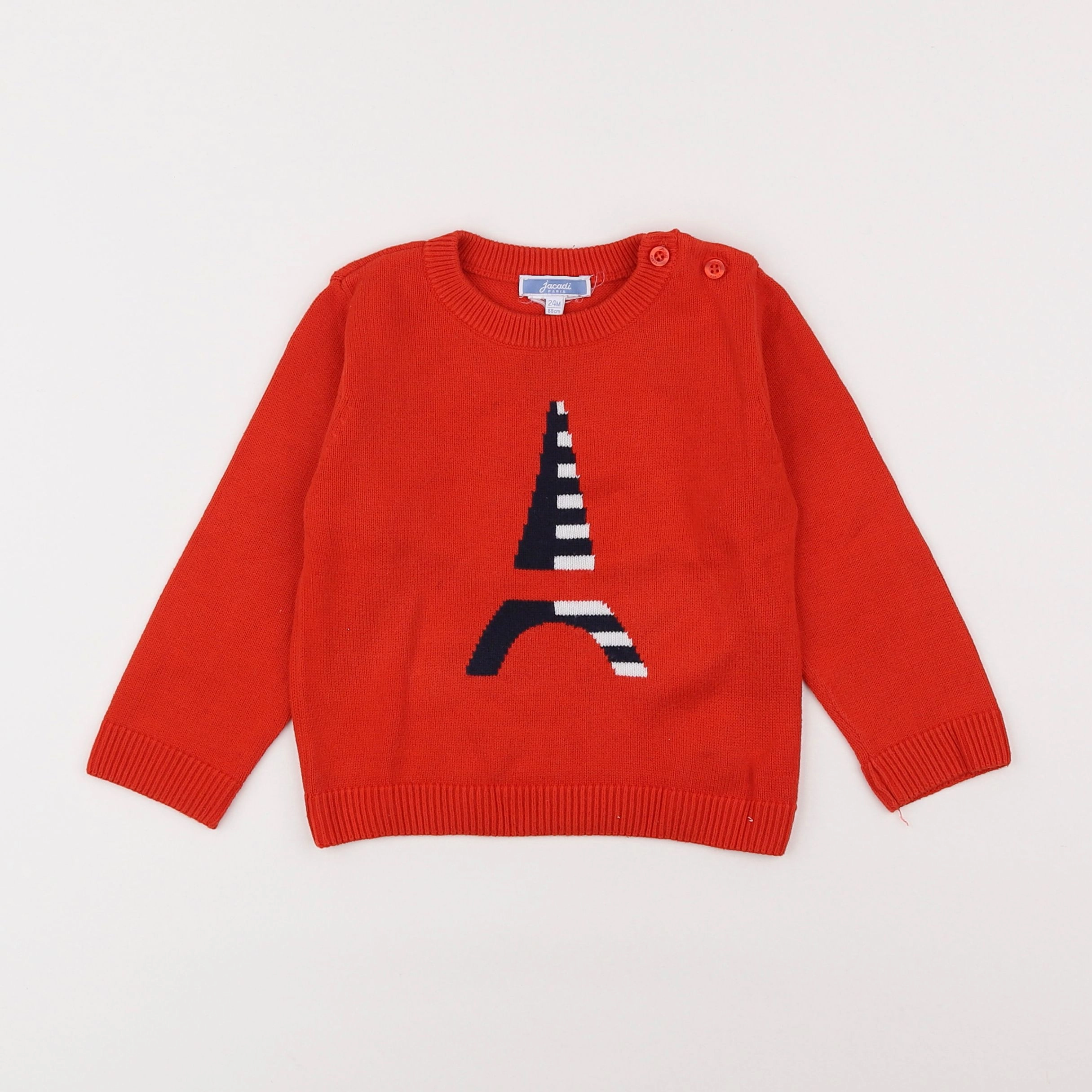 Jacadi - pull rouge - 2 ans