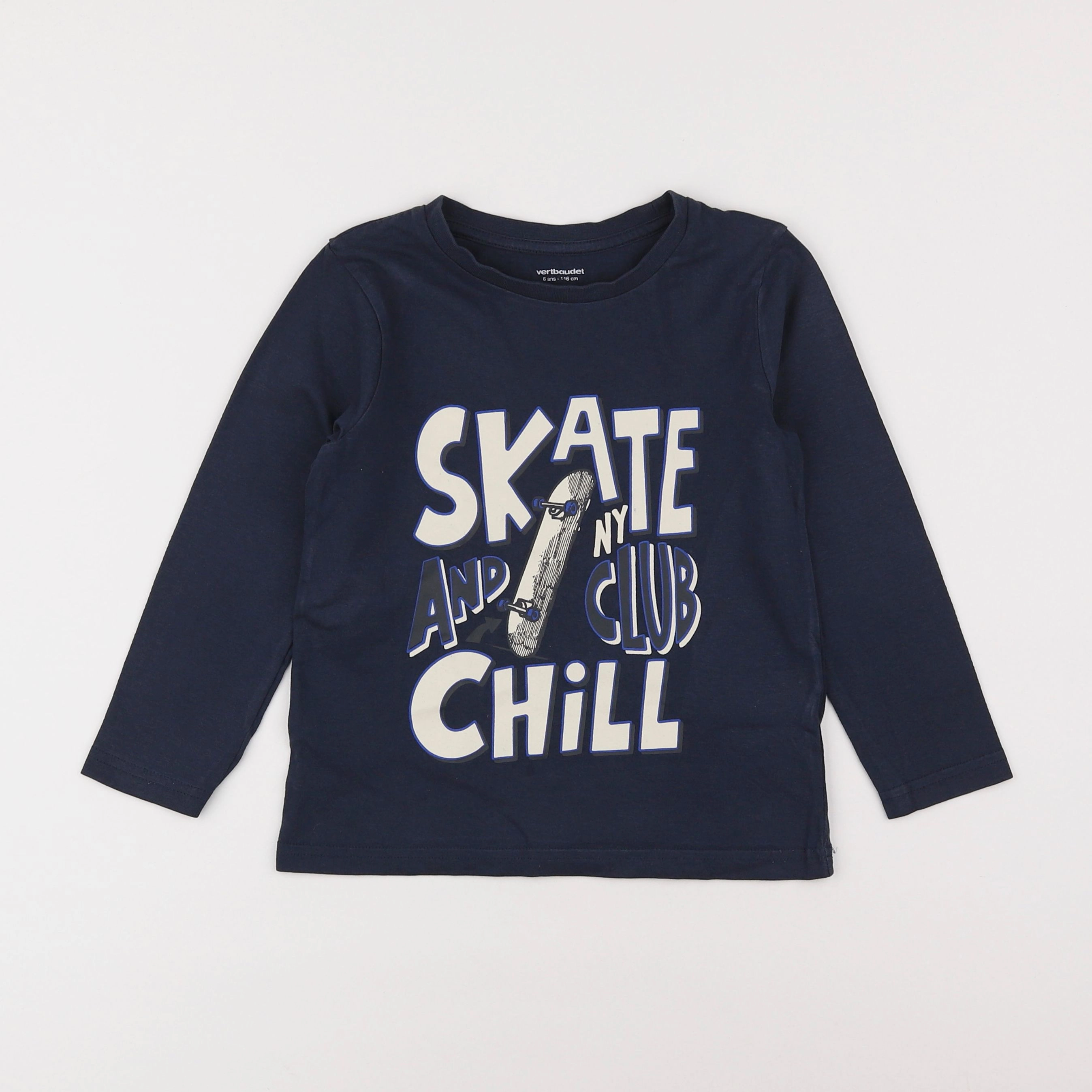 Vertbaudet - tee-shirt bleu - 6 ans