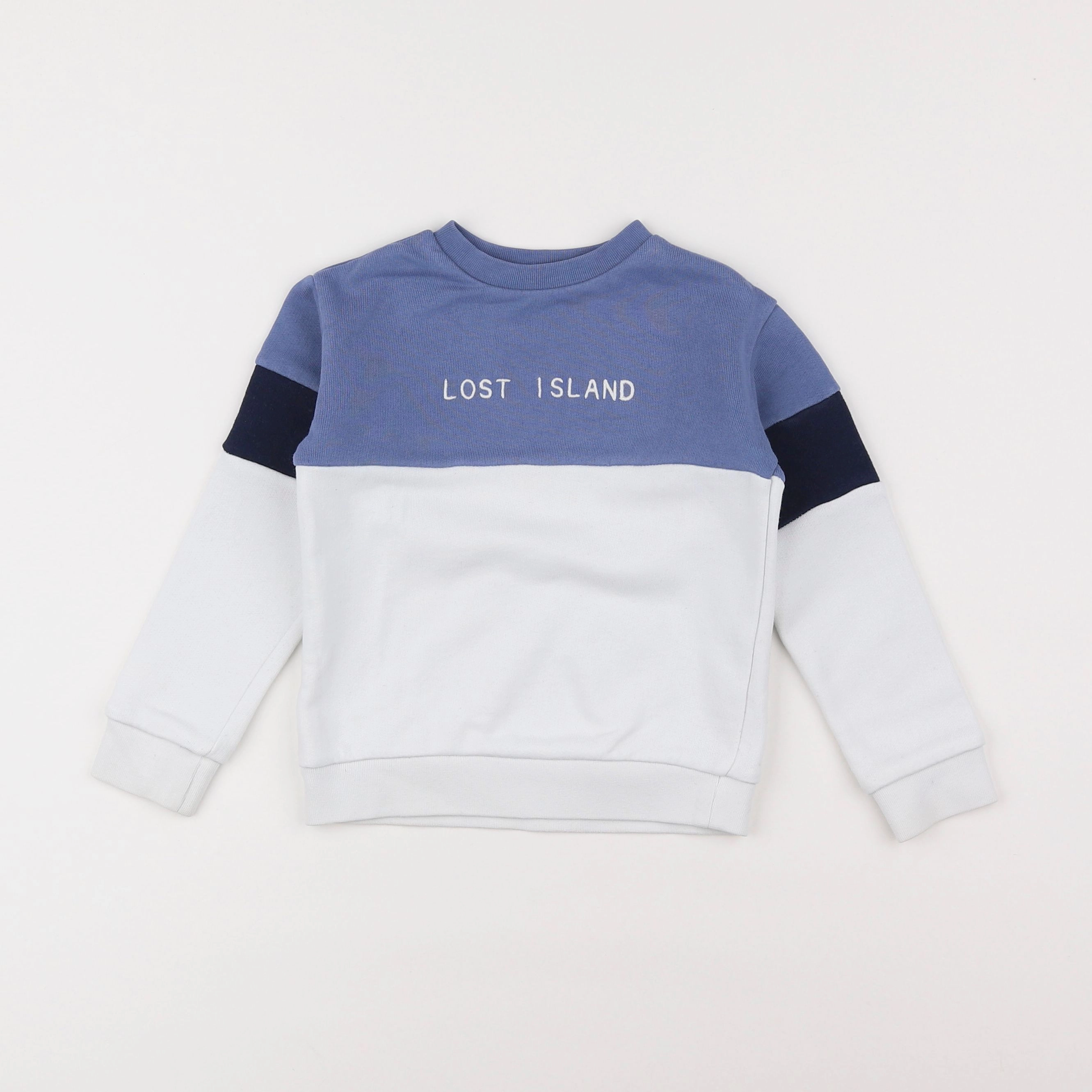 Little Cigogne - sweat blanc, bleu - 3 ans