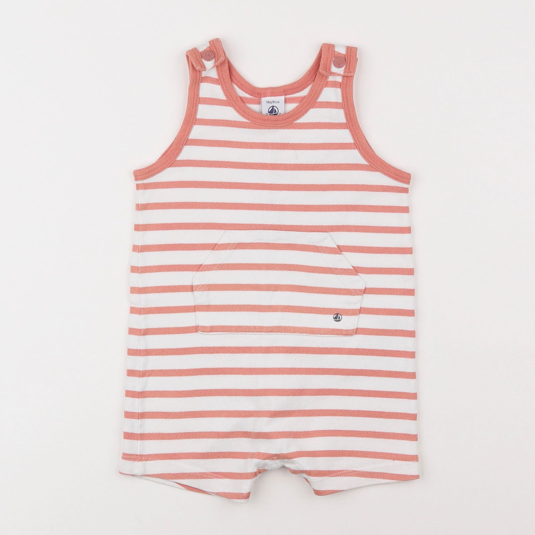 Petit Bateau - combinaison blanc, rose - 18 mois