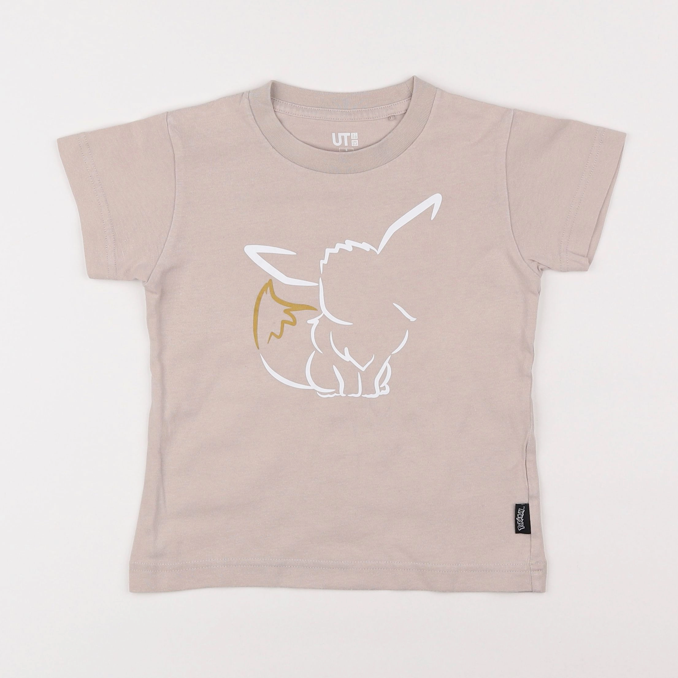 Uniqlo - tee-shirt beige - 3 ans