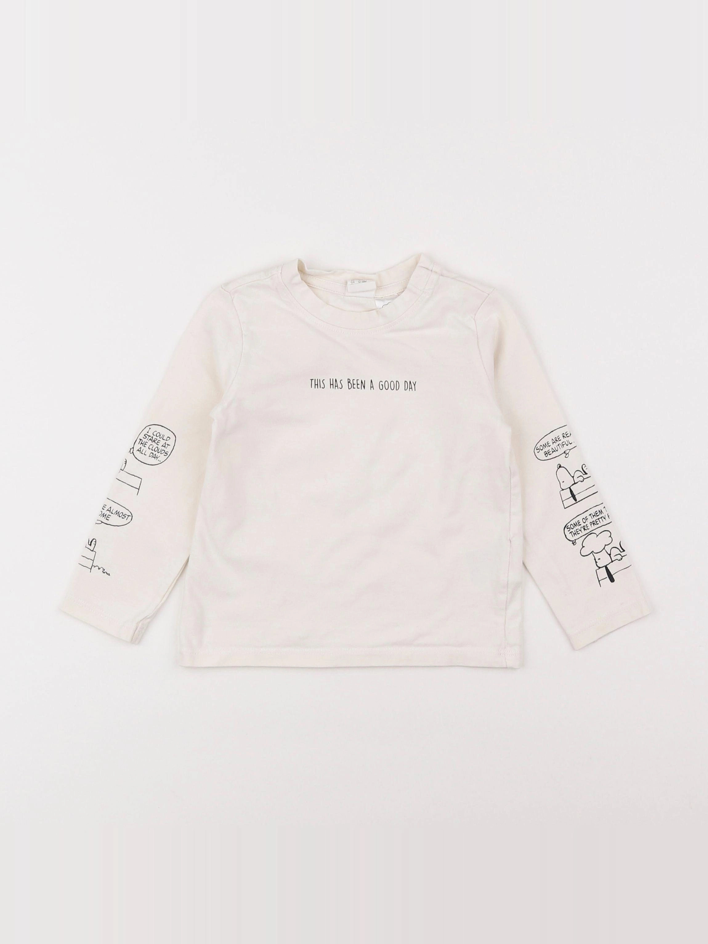 H&M - tee-shirt blanc - 12/18 mois