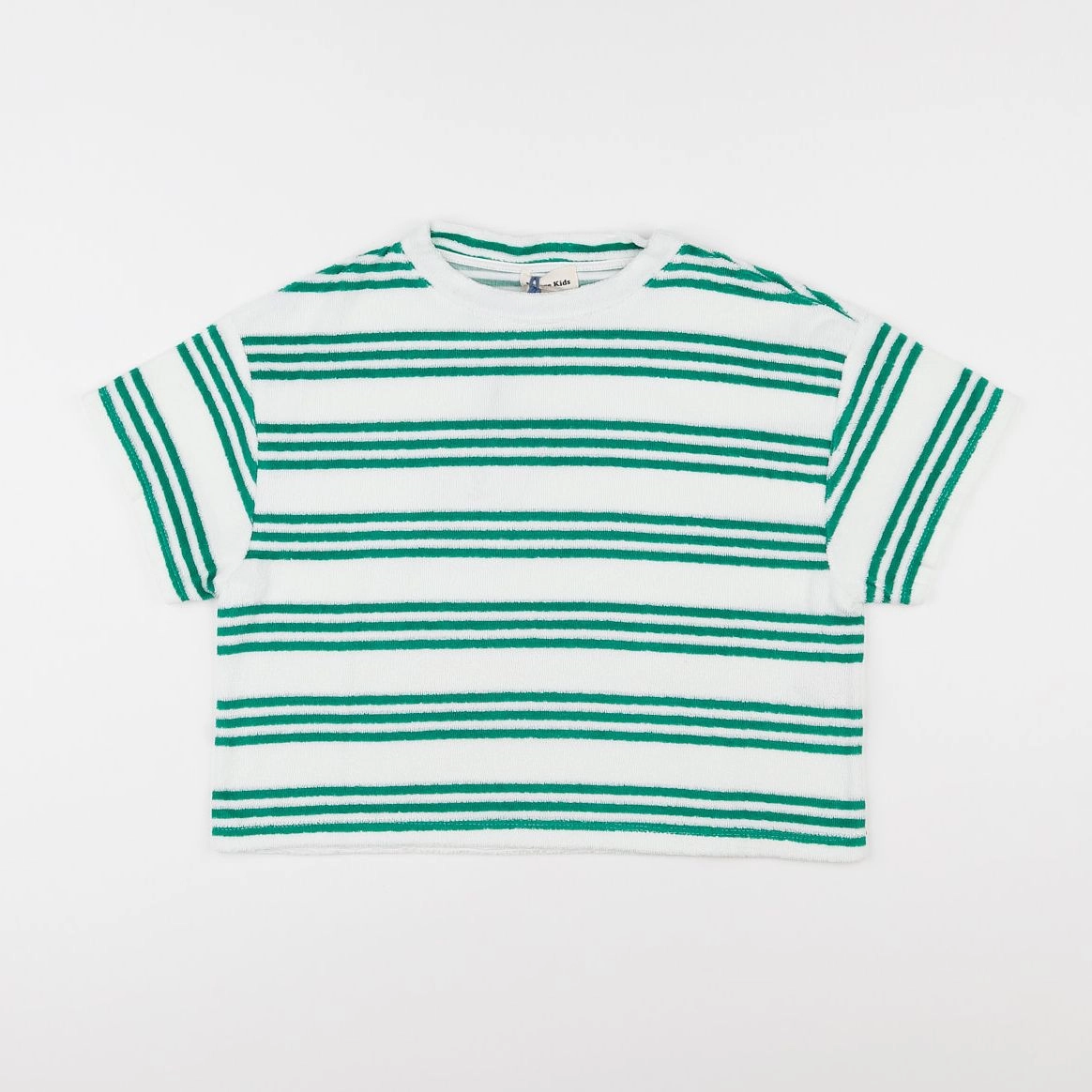 We are kids - Tee Jordan Terry Green Sporty Stripes - 6/7 ans